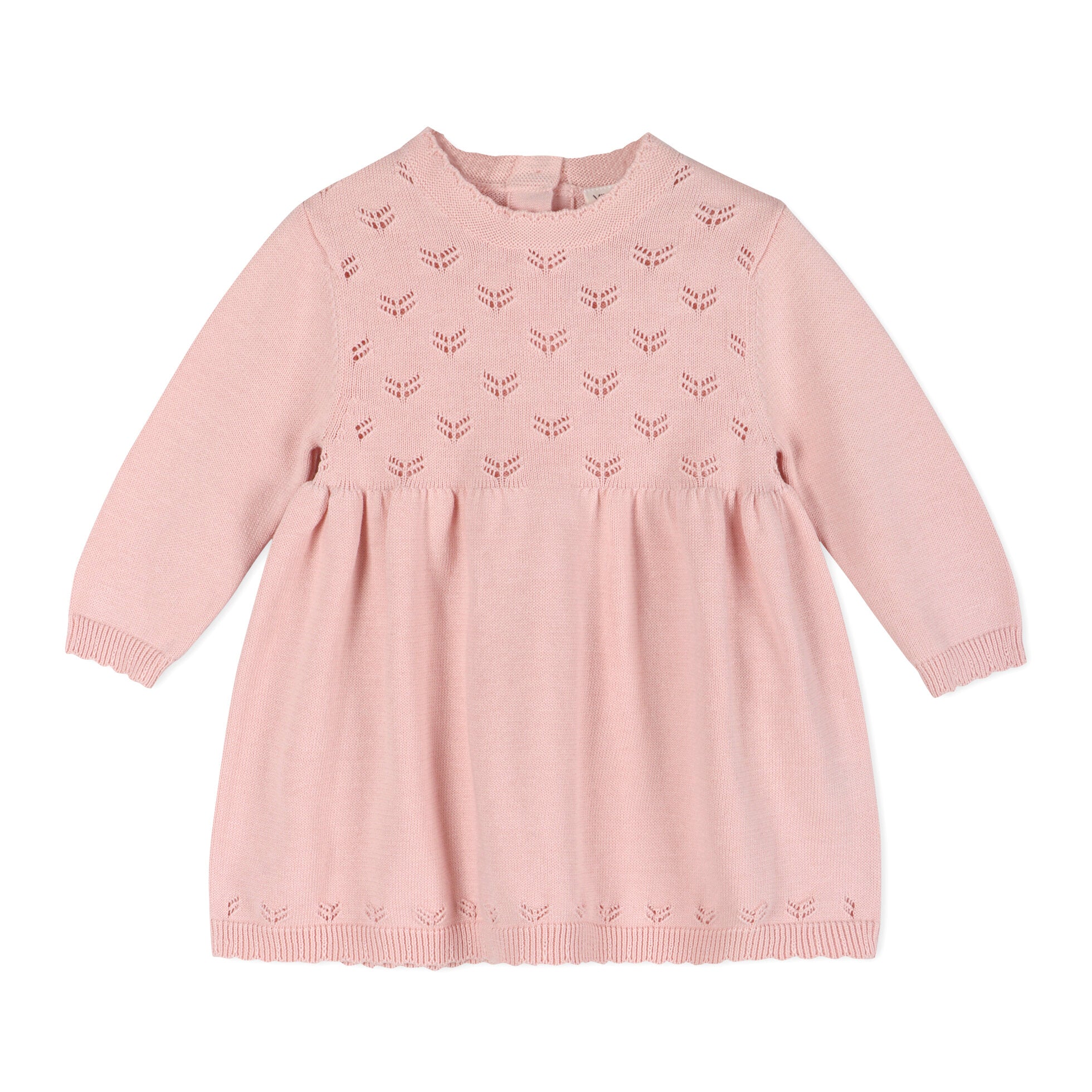 pink pointelle sweater dress 3