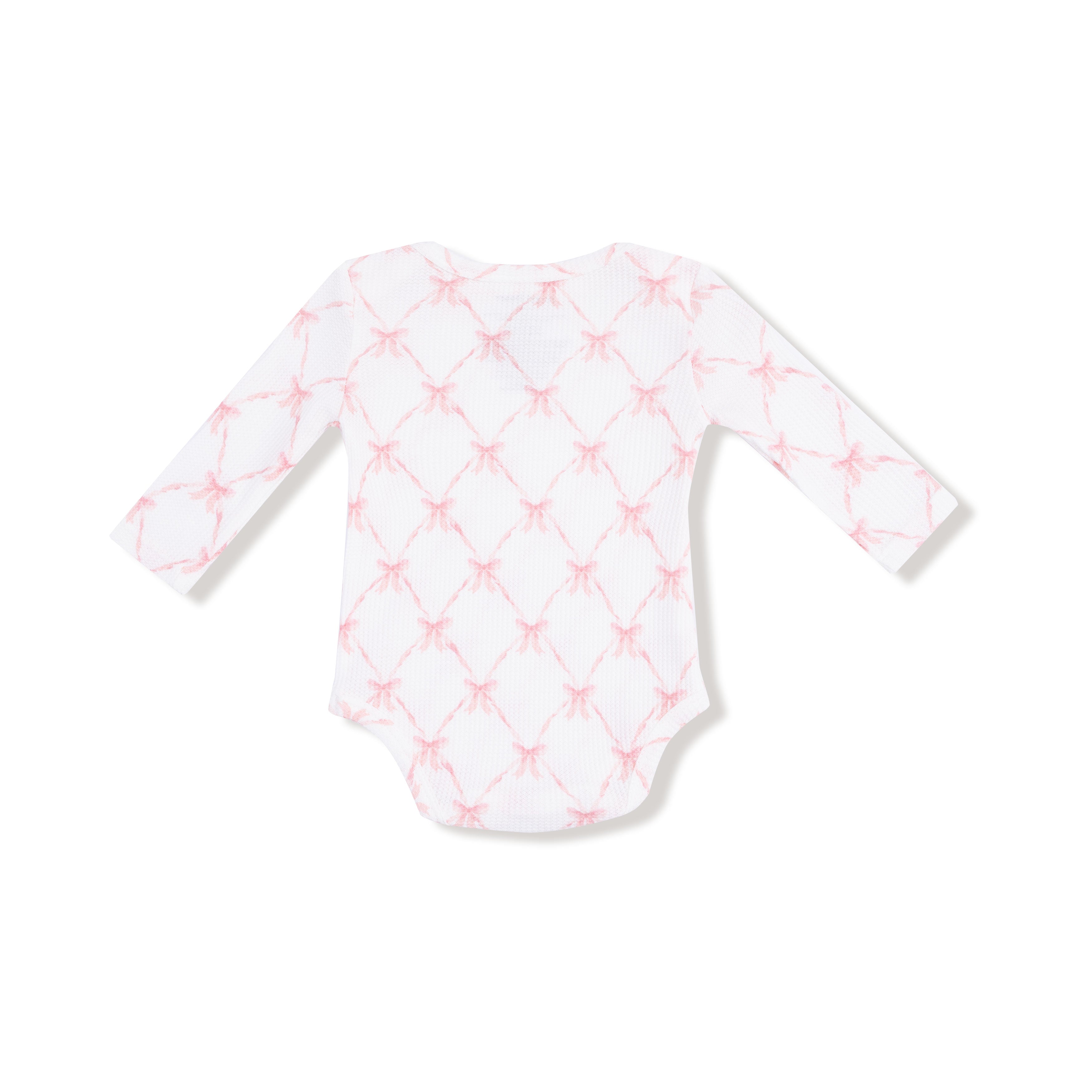 pink ribbon long sleeve onesie 2