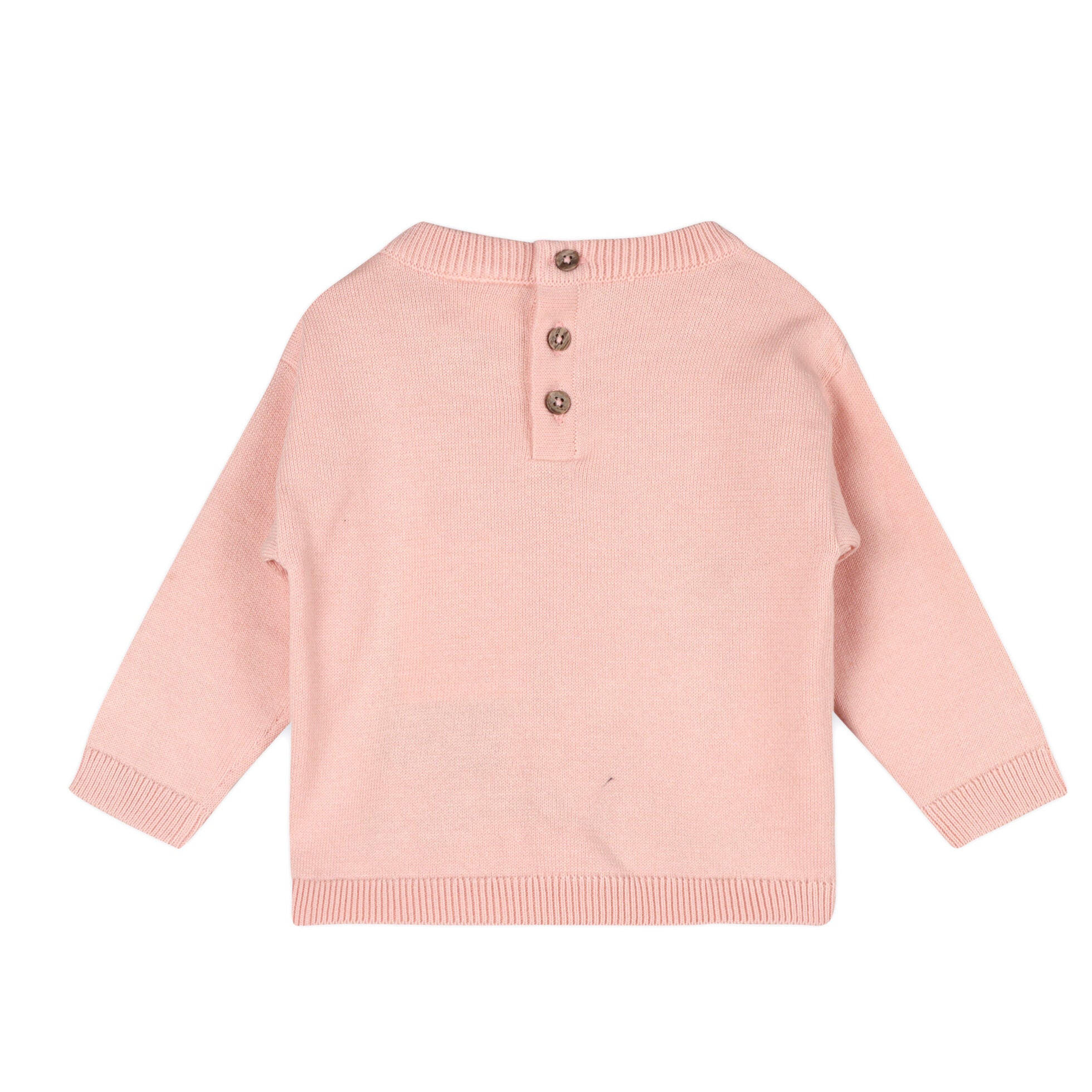 pink organic cotton baby girl pullover sweater