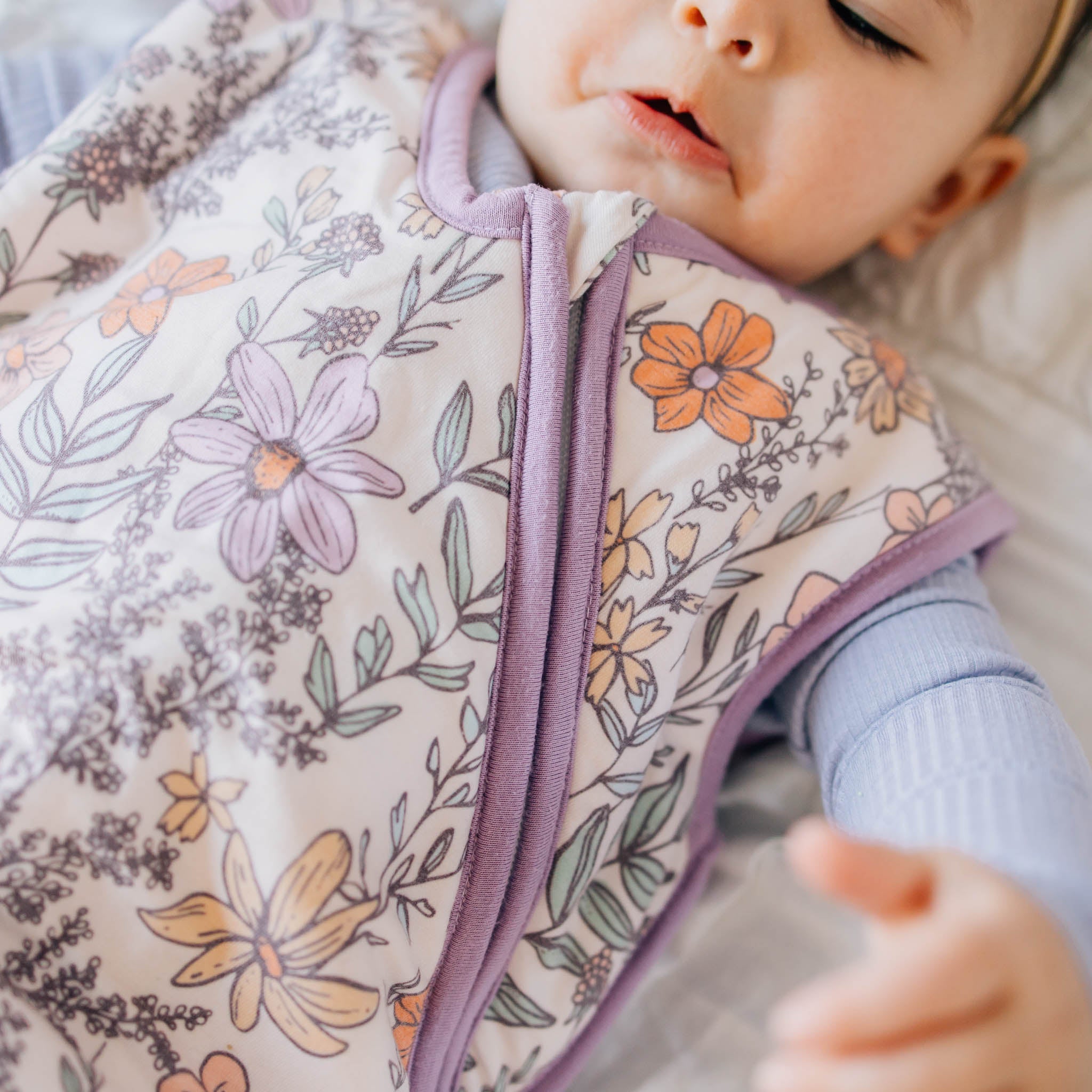purple floral sleep sack