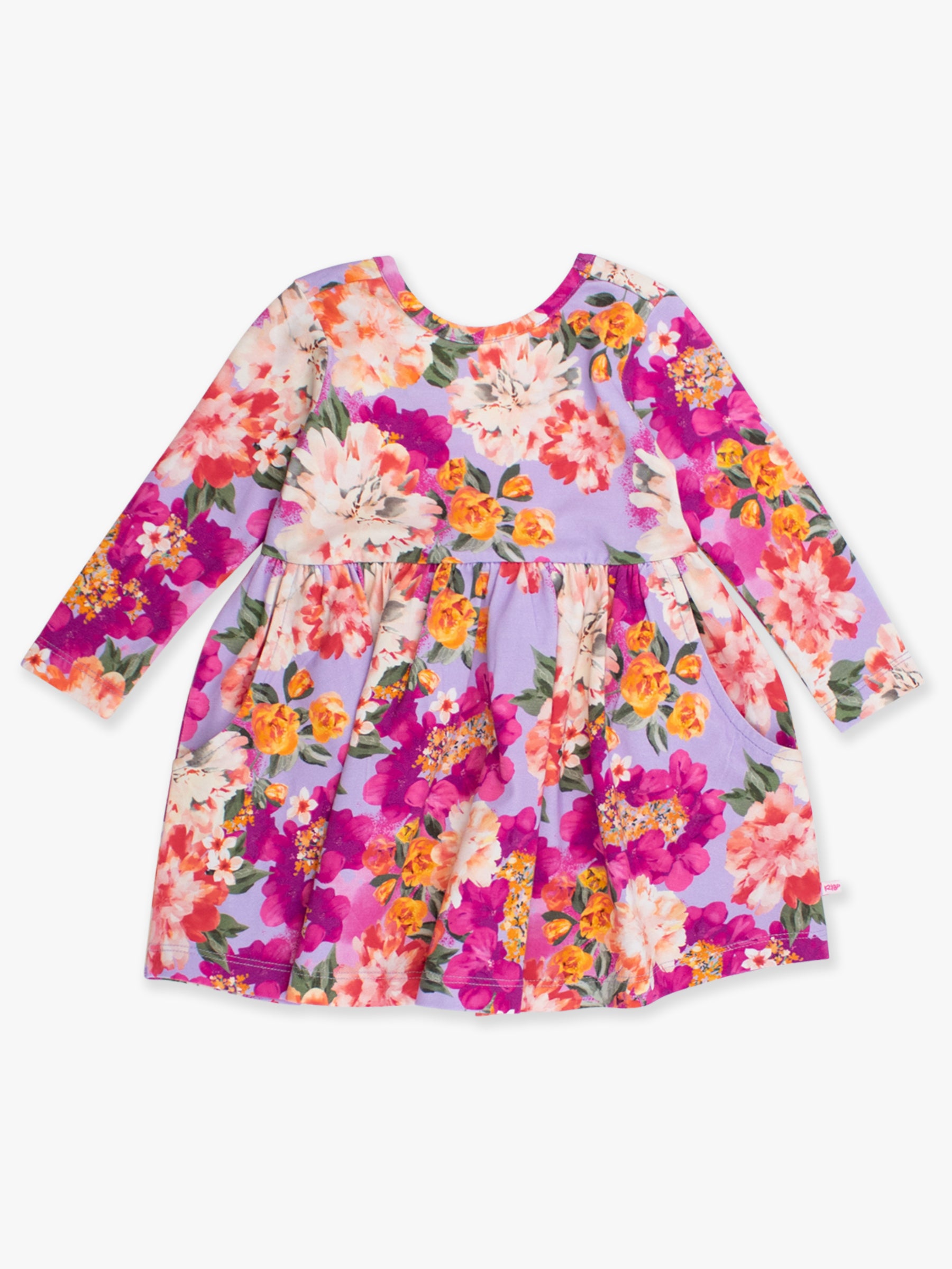 purple floral twirl dress for toddler