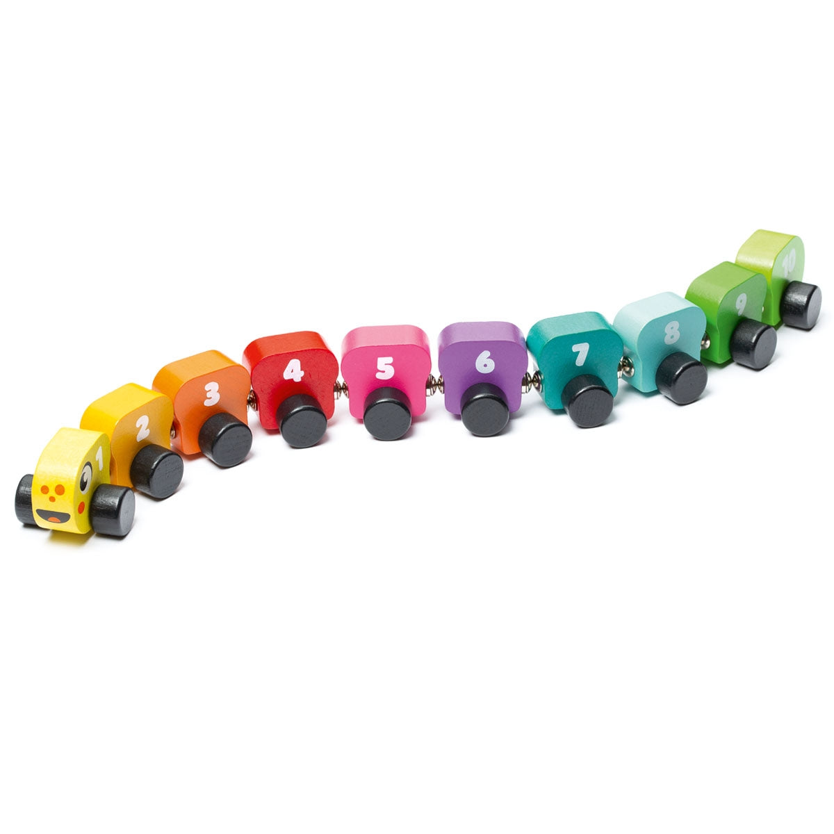 rainbow wooden caterpillar