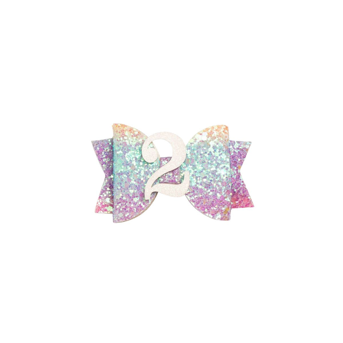 rainbow 2nd birthday hair clip