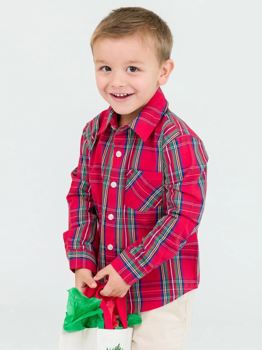 red plaid toddler boy flannel