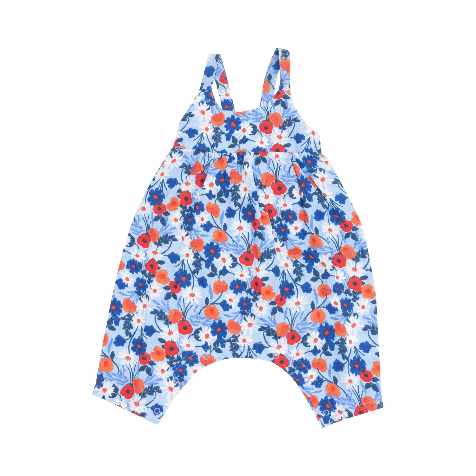 red white blue poppy romper