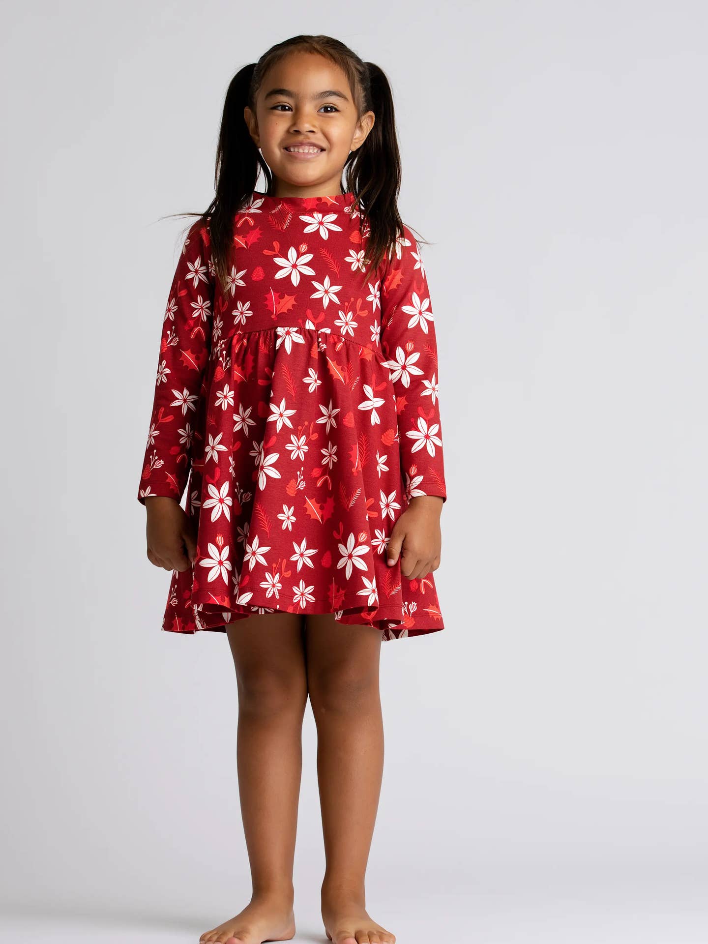red holiday twirl dress for toddler girls holiday