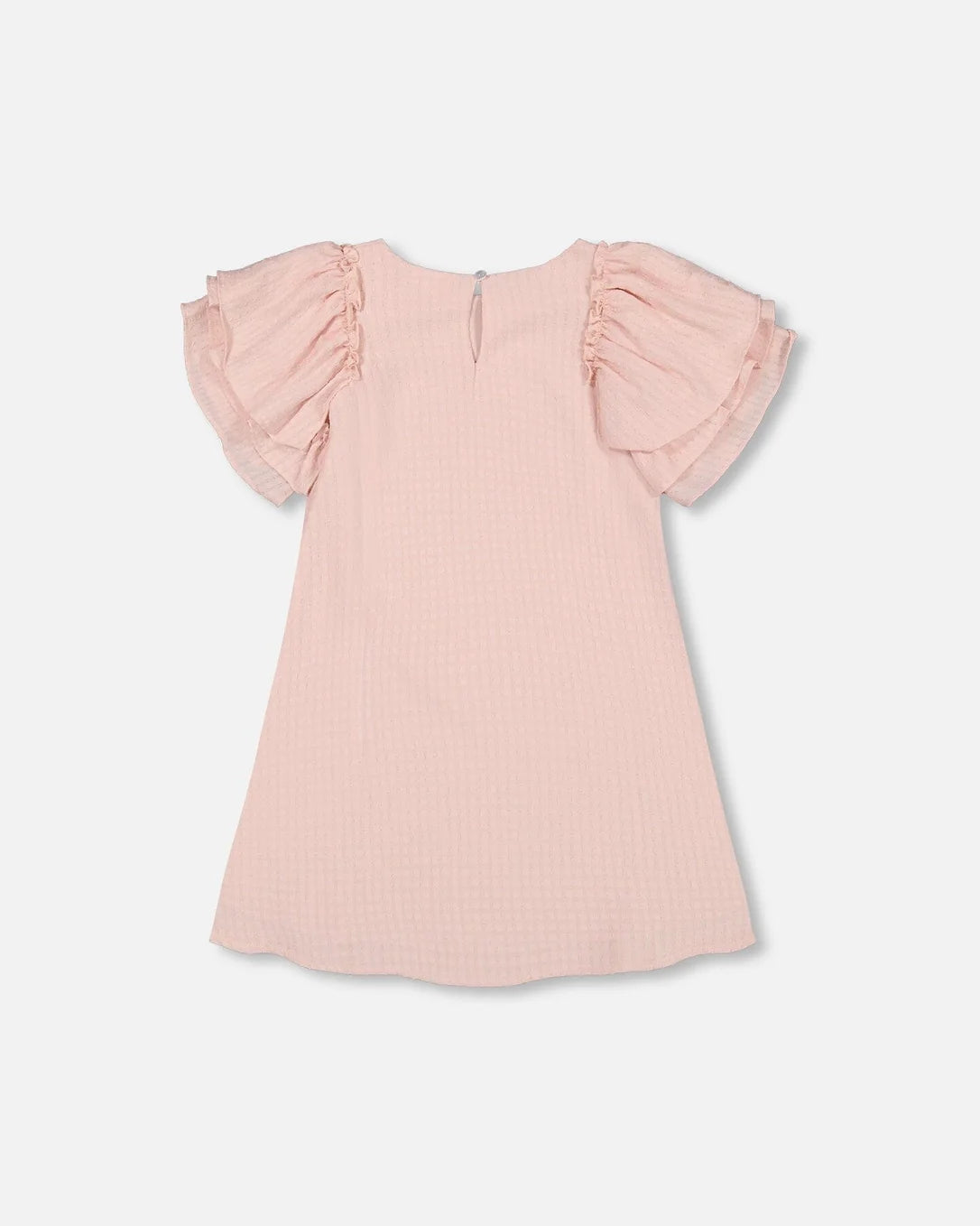 Ruffled Sleeve Seersucker Dress