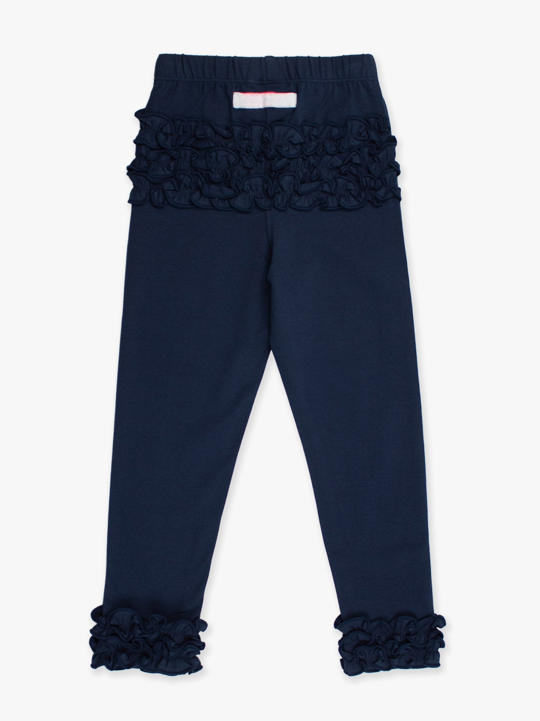ruffled booty navy blue girls leggings