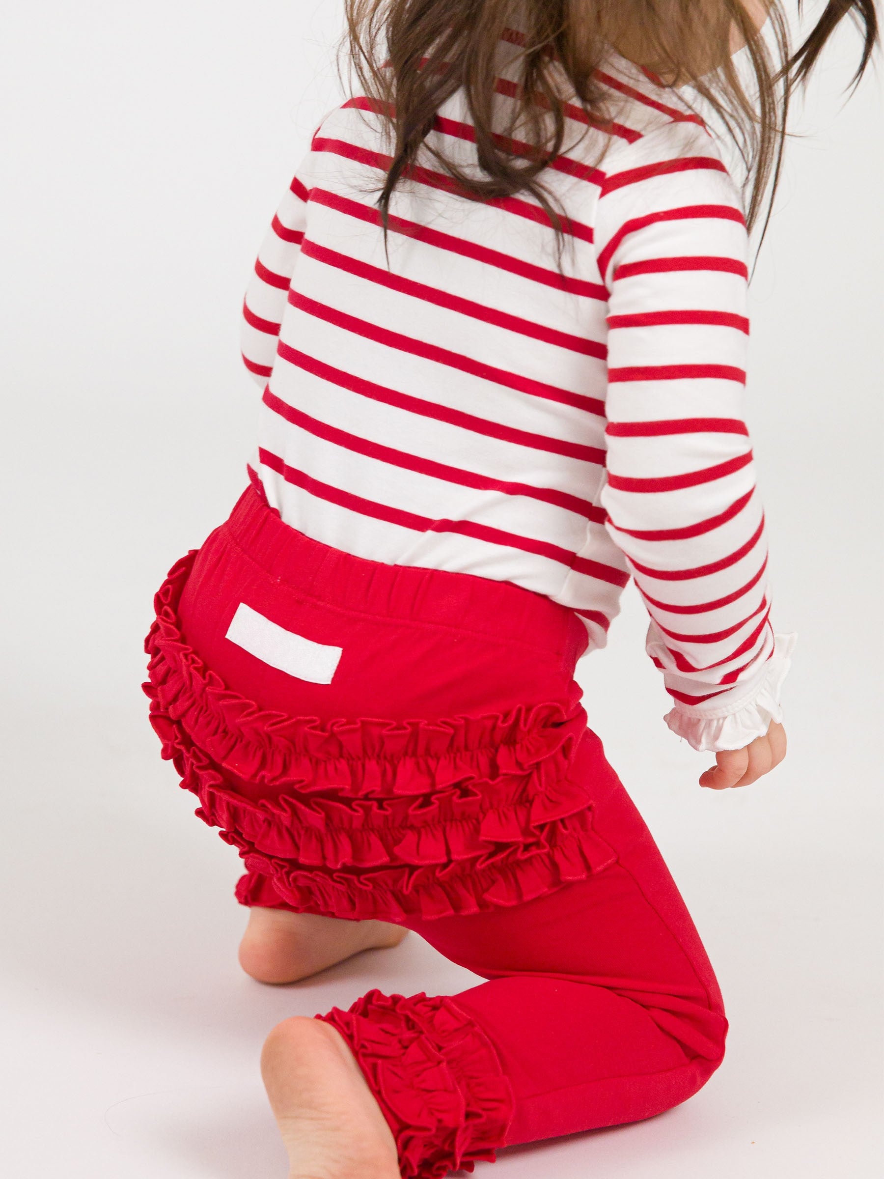 ruffled butt red leggings for baby and toddler
