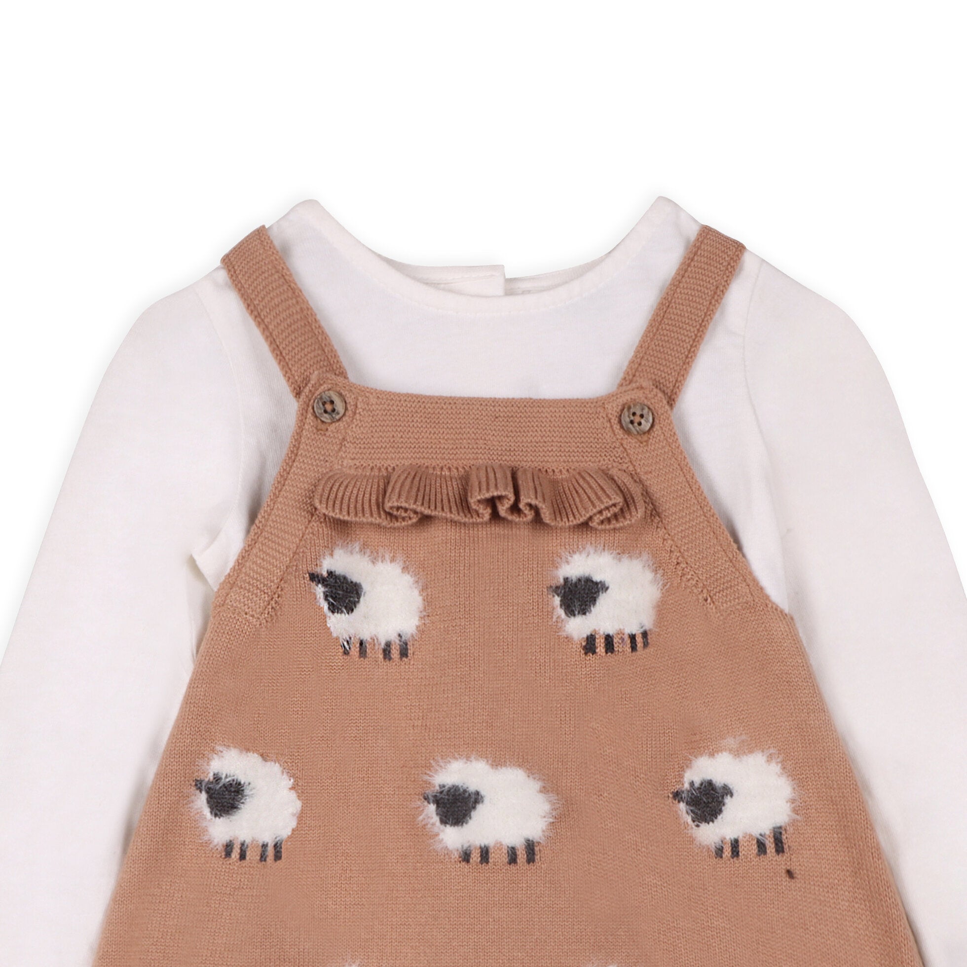 ruffled sheep organic cotton dress set