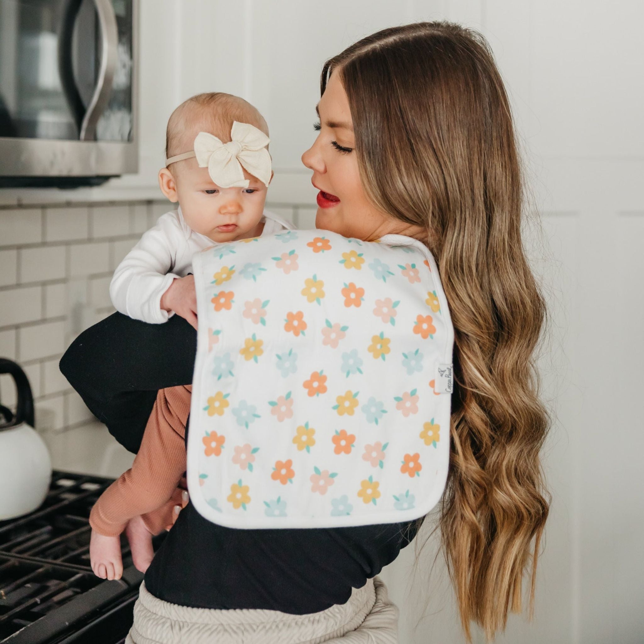 simple floral oversized burp cloth