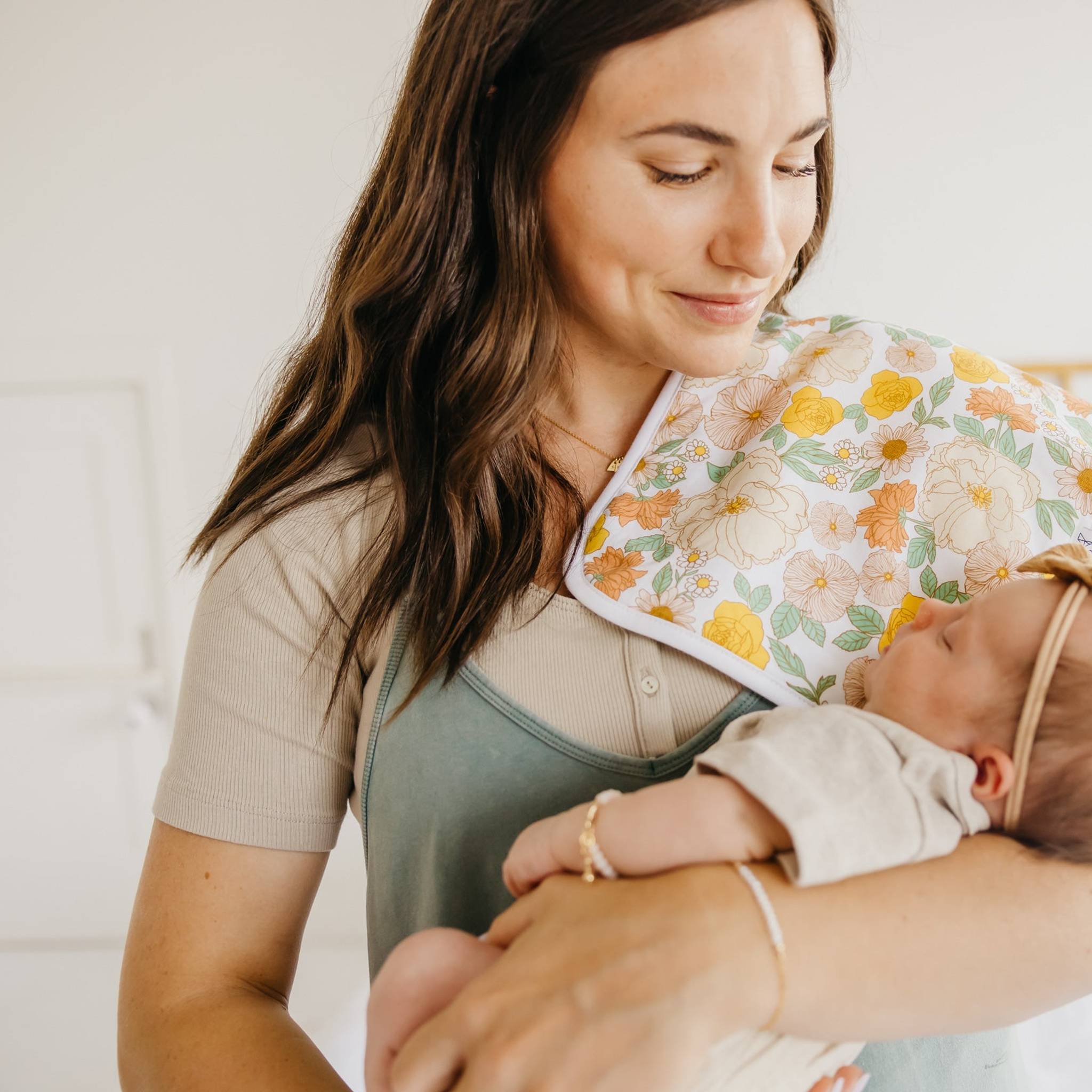 spring floral oversized burp cloth
