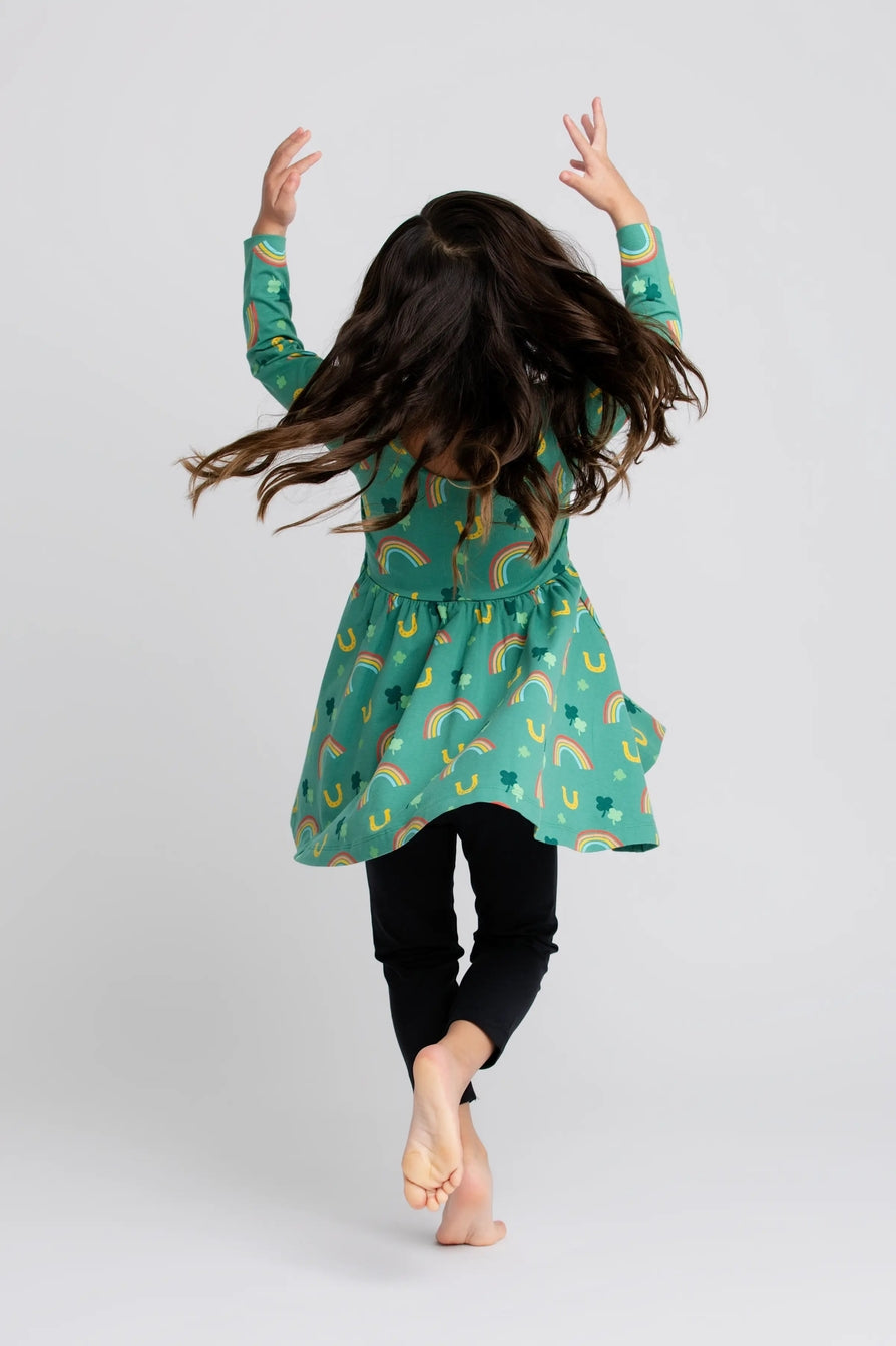 st. patricks day twirl dress for toddler girls