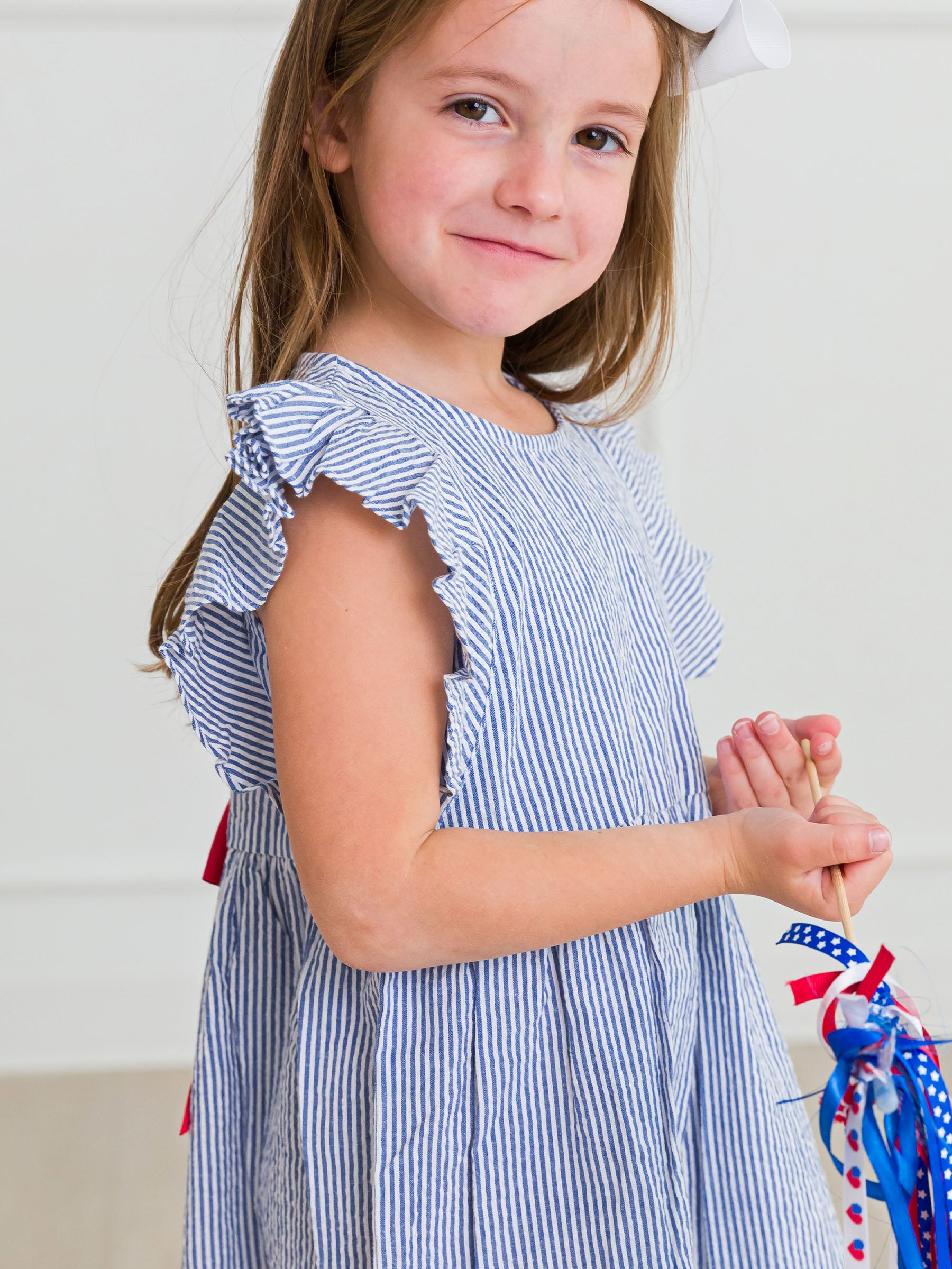 summer cotton pinstriped dress
