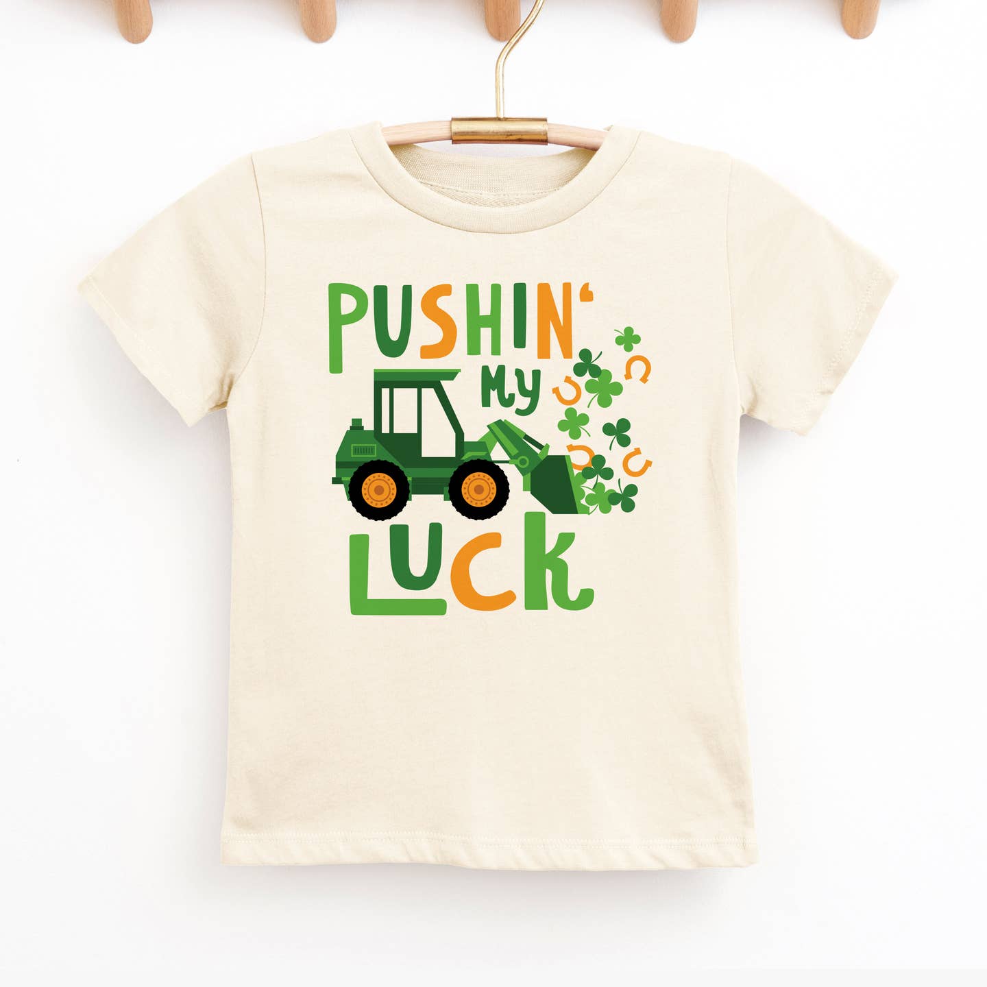 tractor themed st patricks day toddler shirt