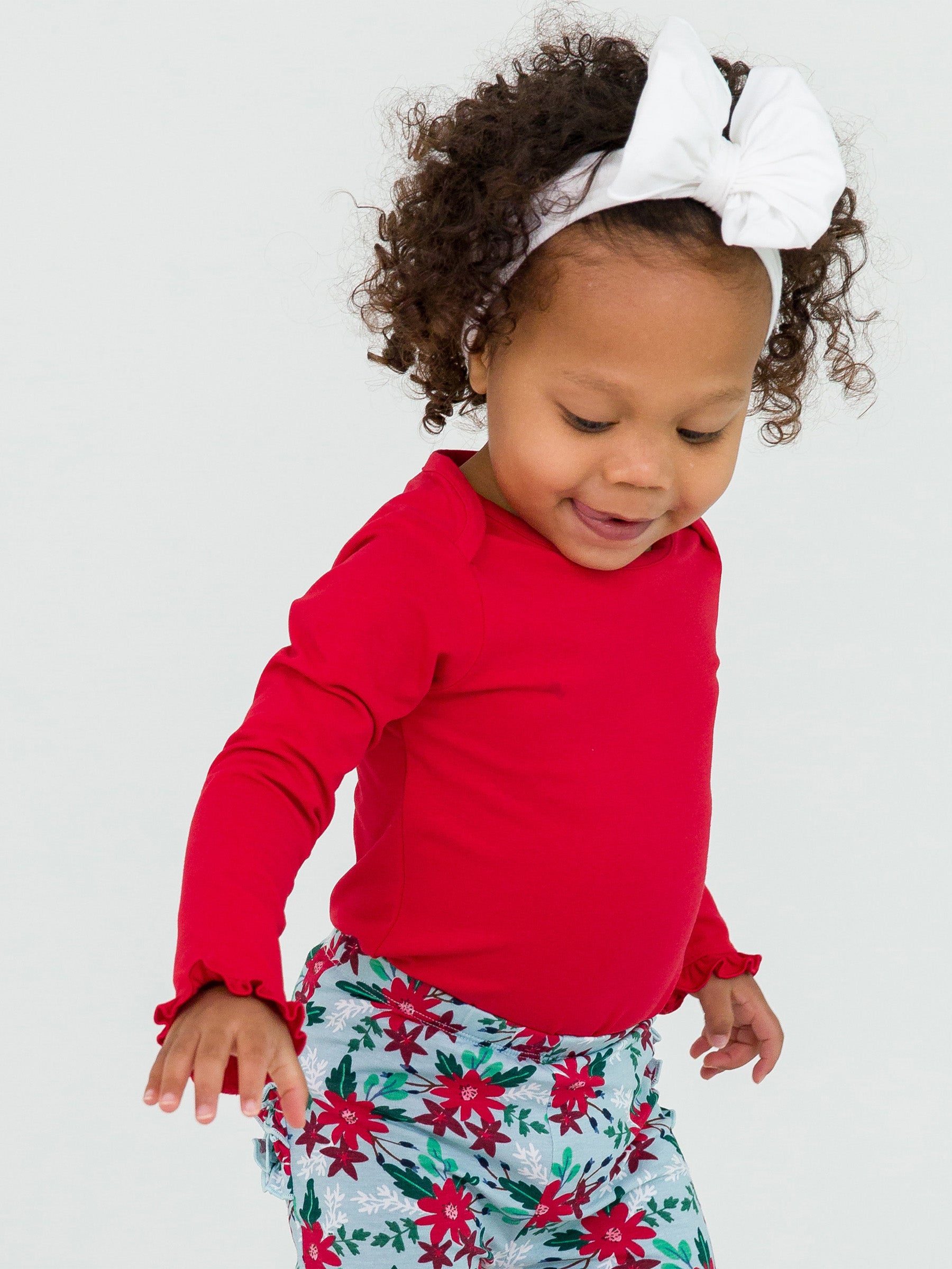 Cotton Long Ruffle Sleeve Onesie - Online Only