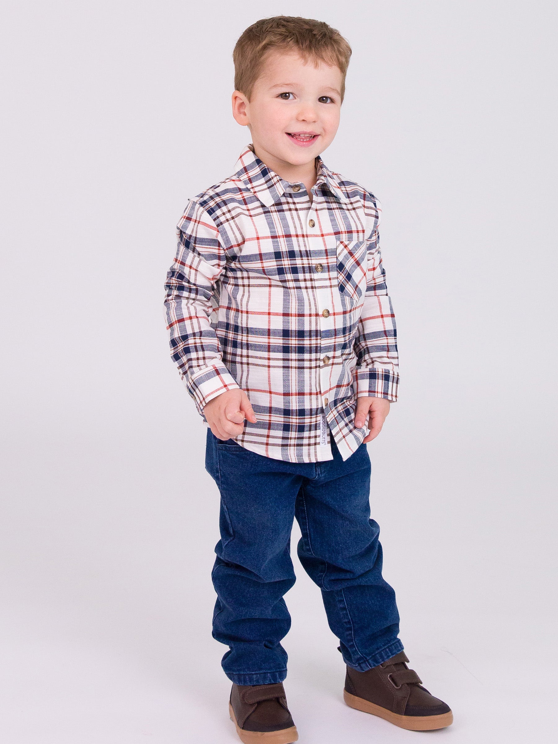 Long Sleeve Plaid Button Down Shirt - Online Only