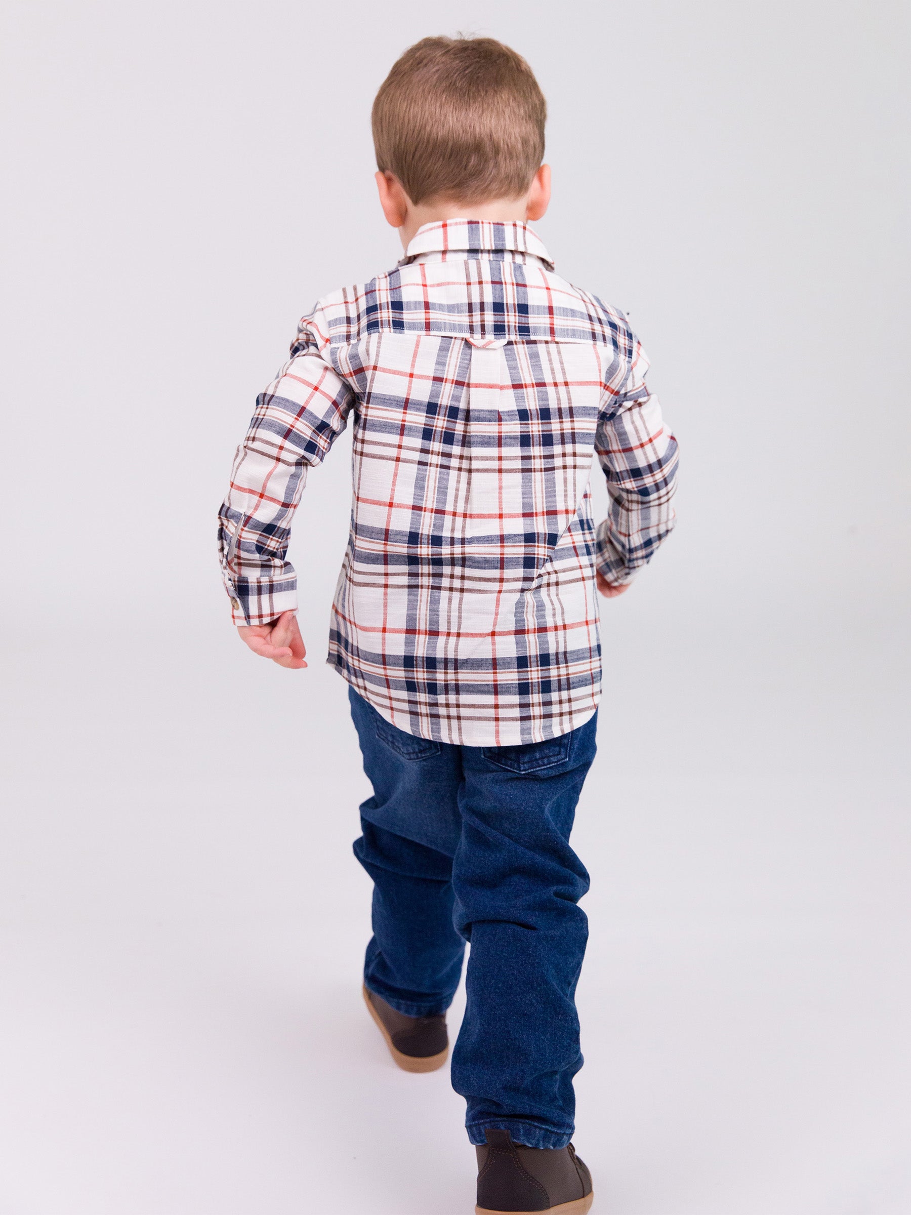 Long Sleeve Plaid Button Down Shirt - Online Only