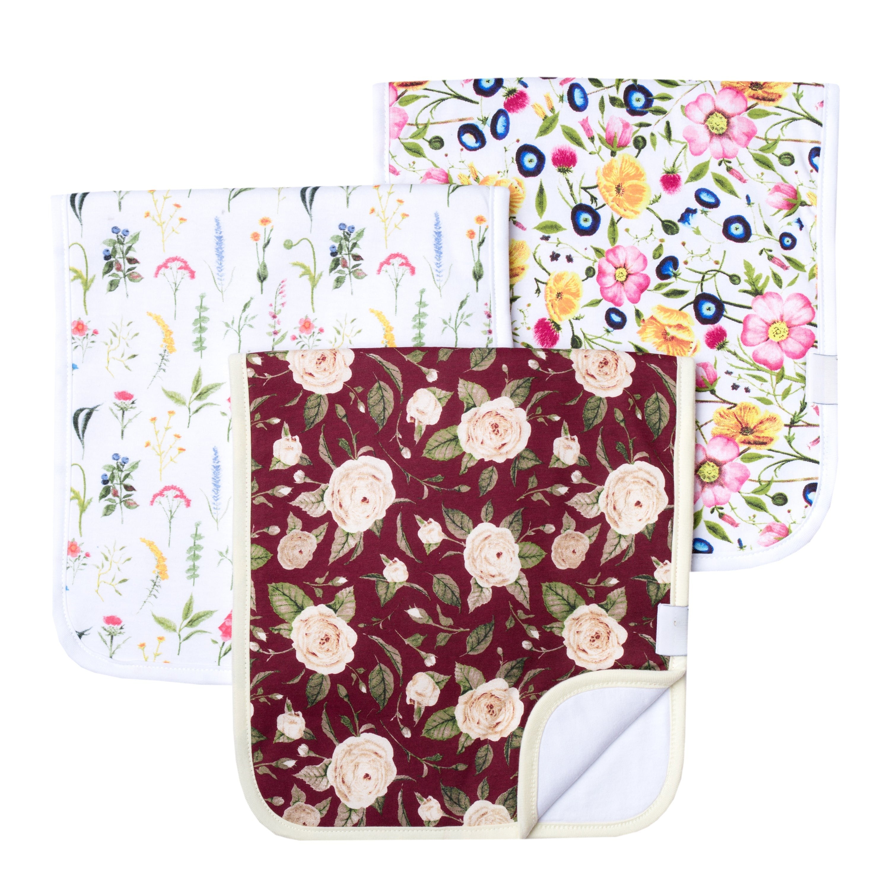 wildflower burp cloth set