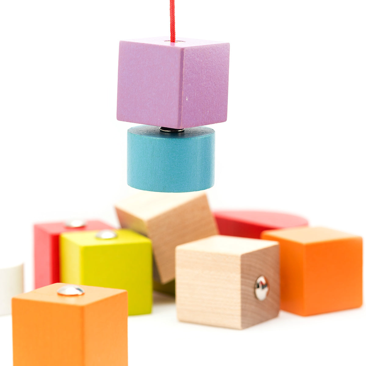 wooden crane magnetic toy