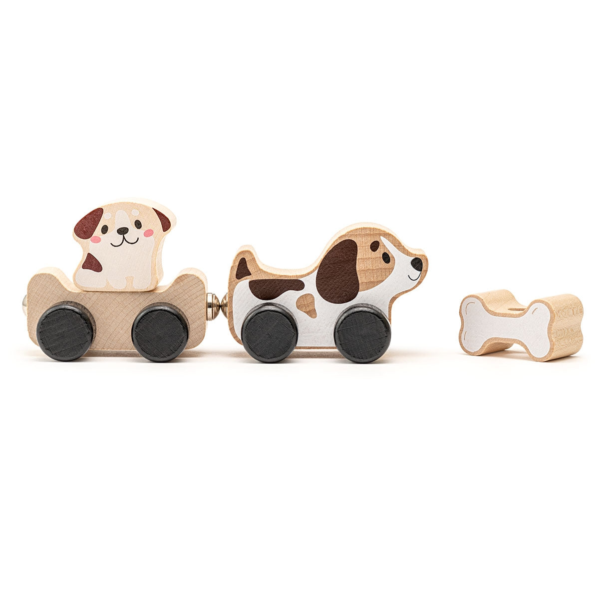 wooden puppy magnet toy