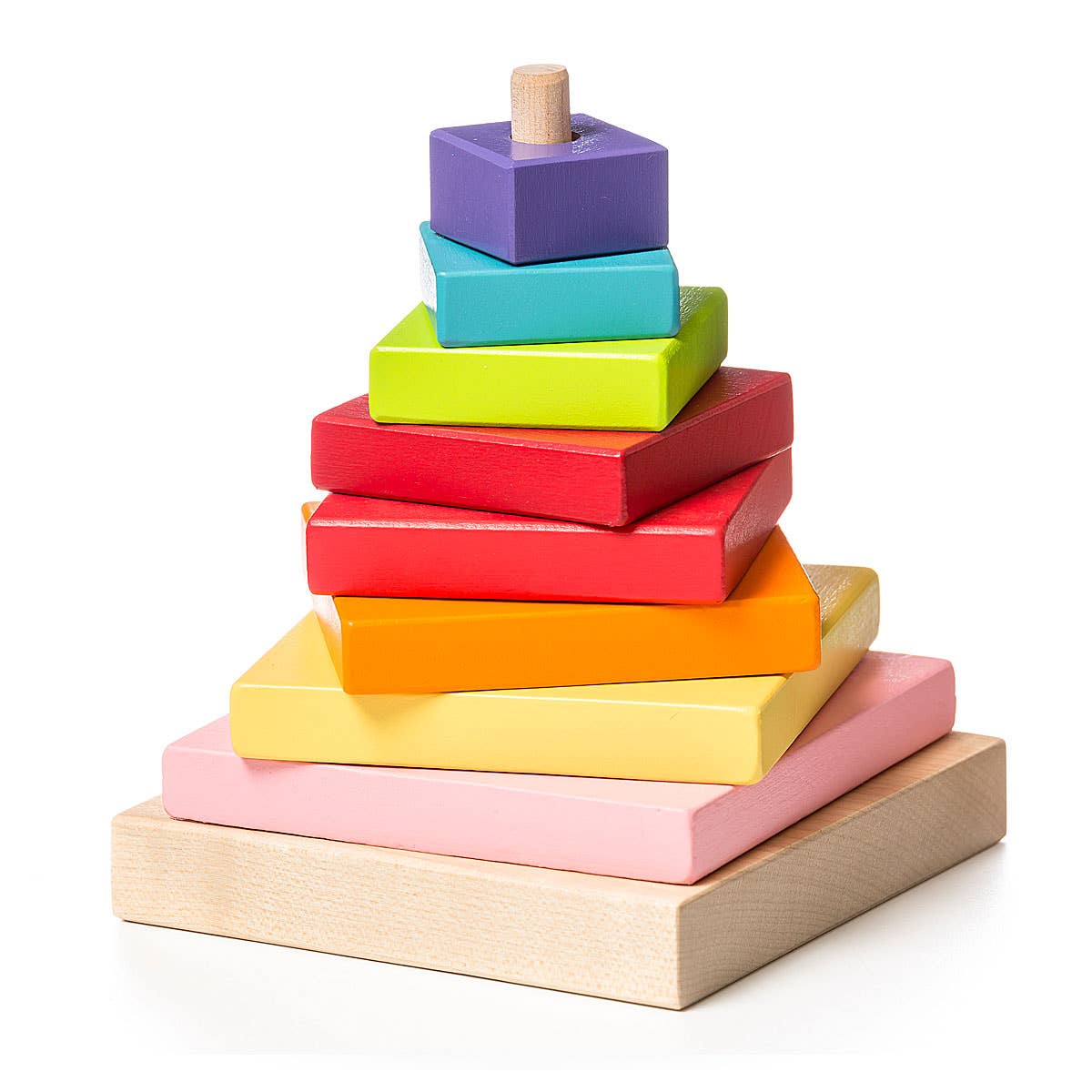 wooden rainbow stacking pyramid