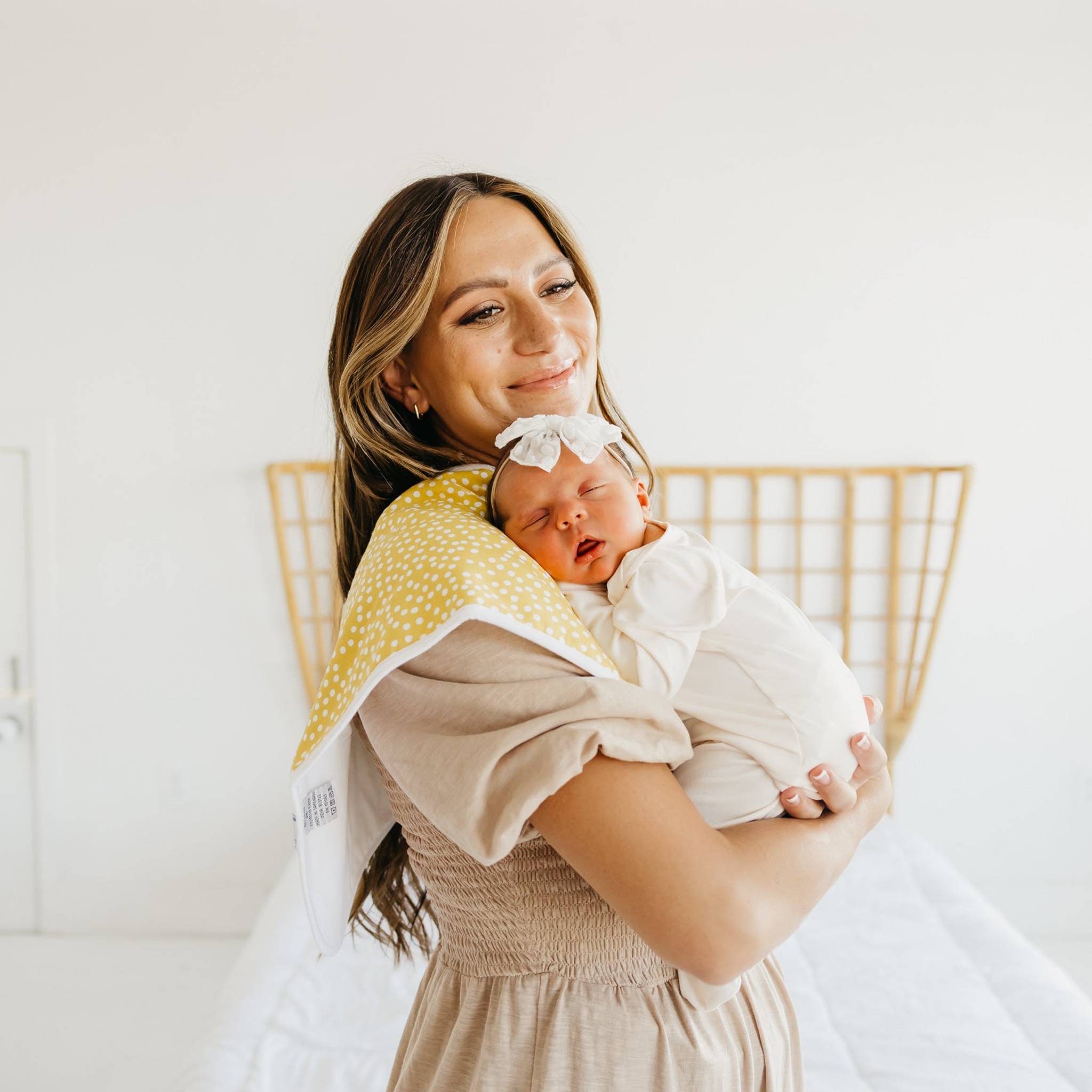 yellow polka dot oversized burp cloth