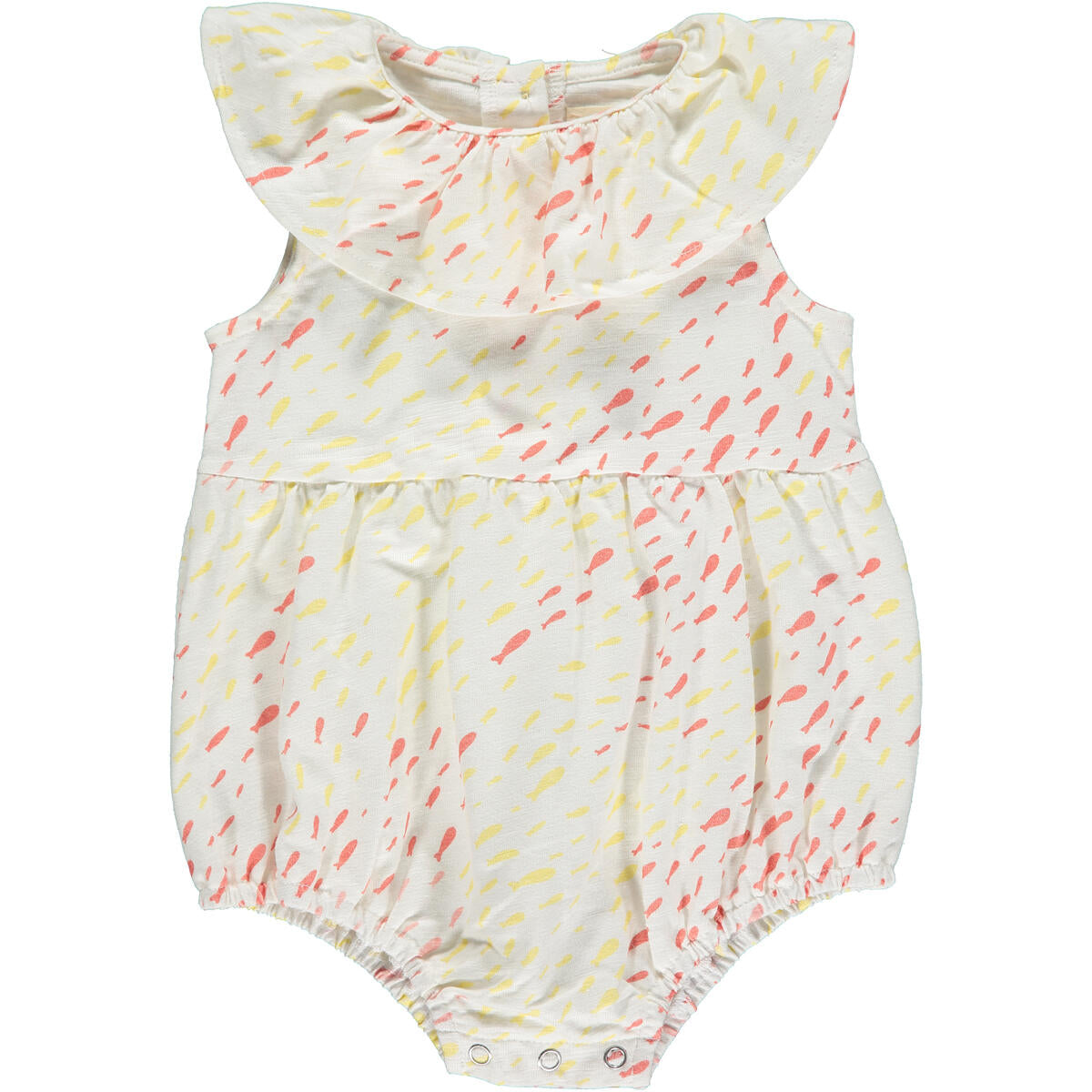 Bright School of Fish Printed Bubble Onesie