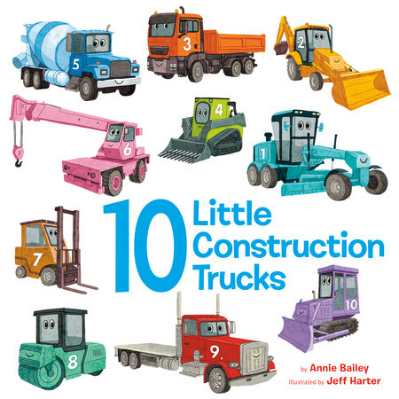 10 little construction trucks board book