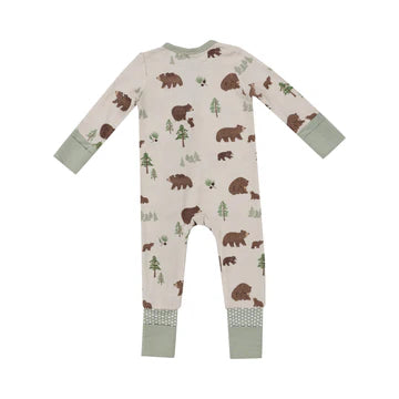 Sweet Brown Bears 2 Way Zipper Convertible Footie