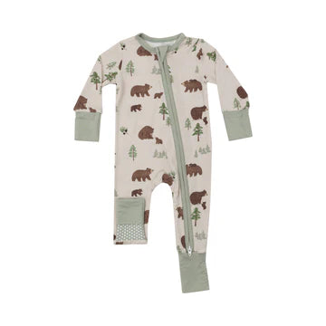 Sweet Brown Bears 2 Way Zipper Convertible Footie