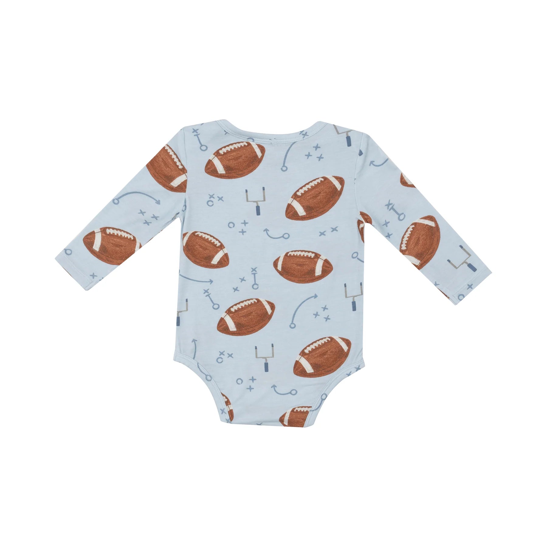 Football Print Long Sleeve Onesie