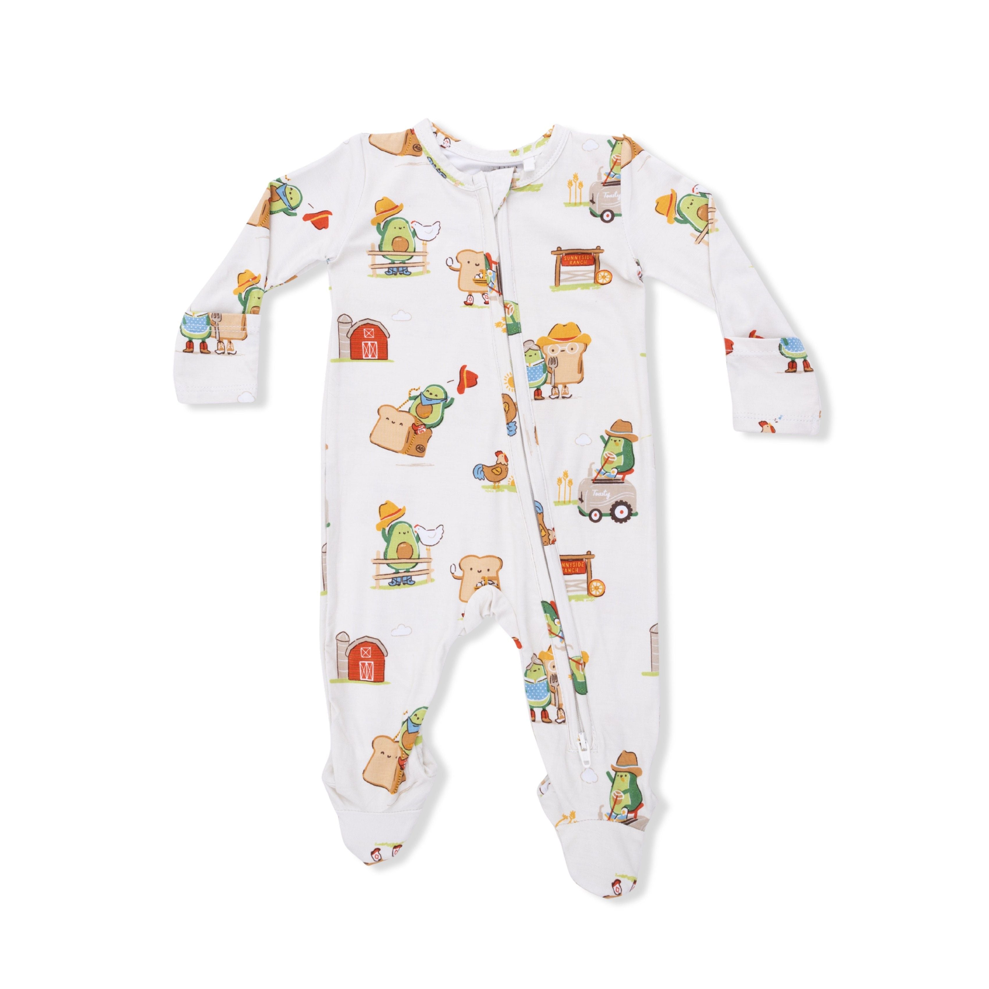 Avocado Toast 2-Way Zipper Footie