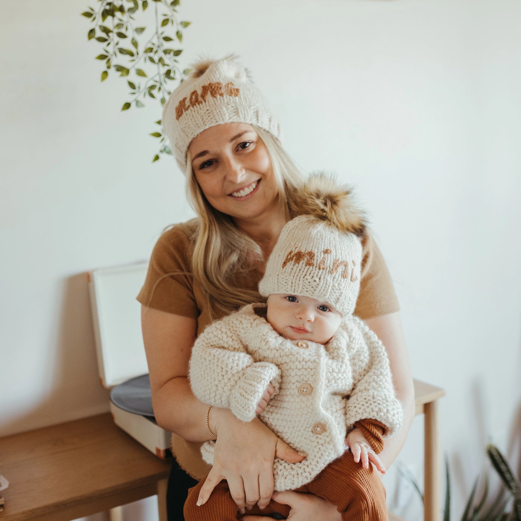 Mini Embroidered Knit Beanie