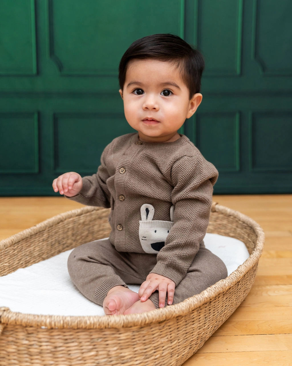 Gender Neutral Animal Pocket Baby Cardigan