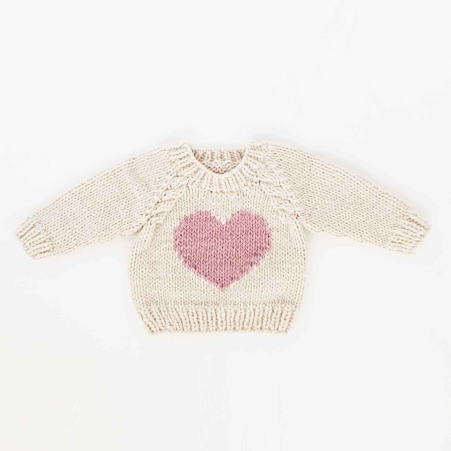 Pink Heart Knit Sweater