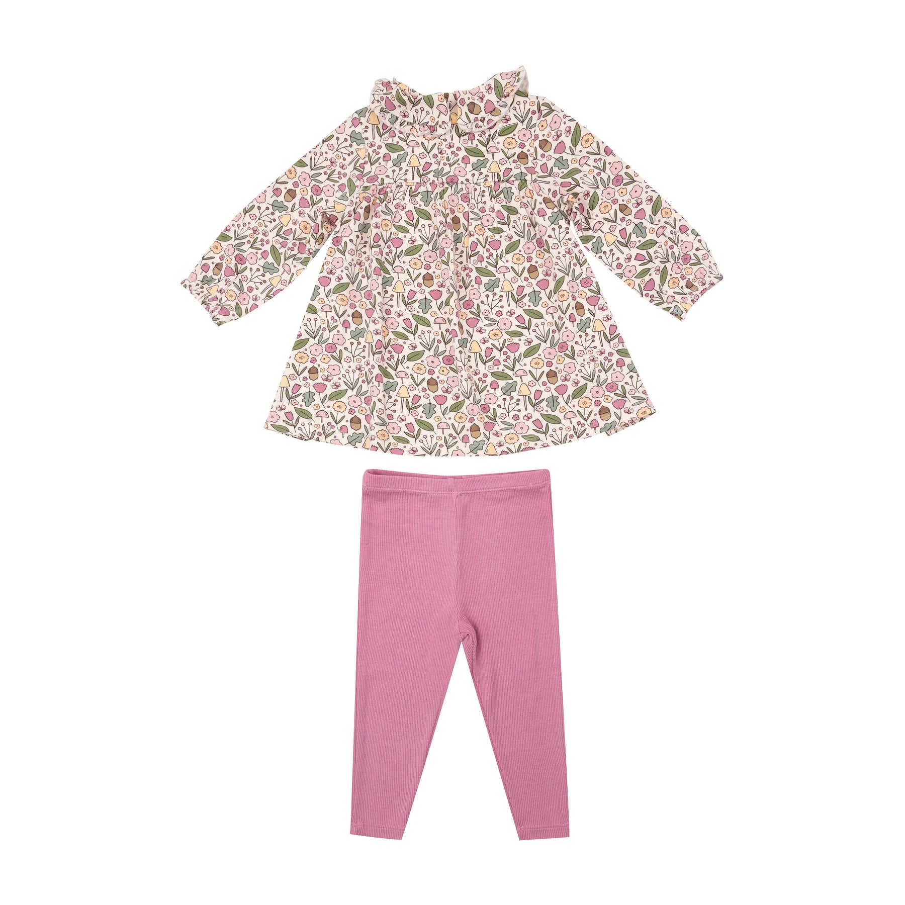 Acorn Floral Collared Dress & Legging Set