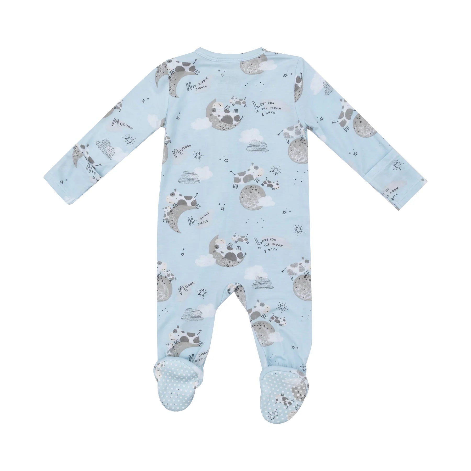 I Love You To The Moon Cows 2-Way Zipper Footie