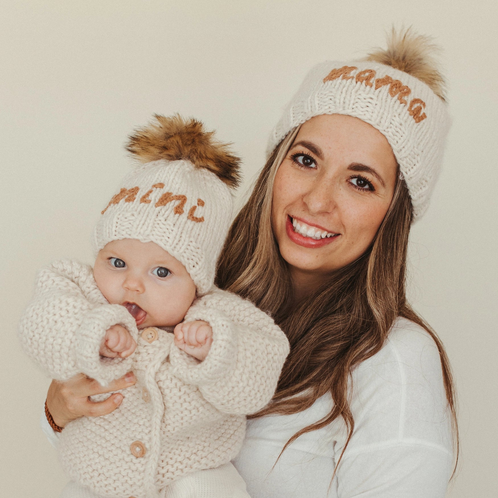 Mini Embroidered Knit Beanie