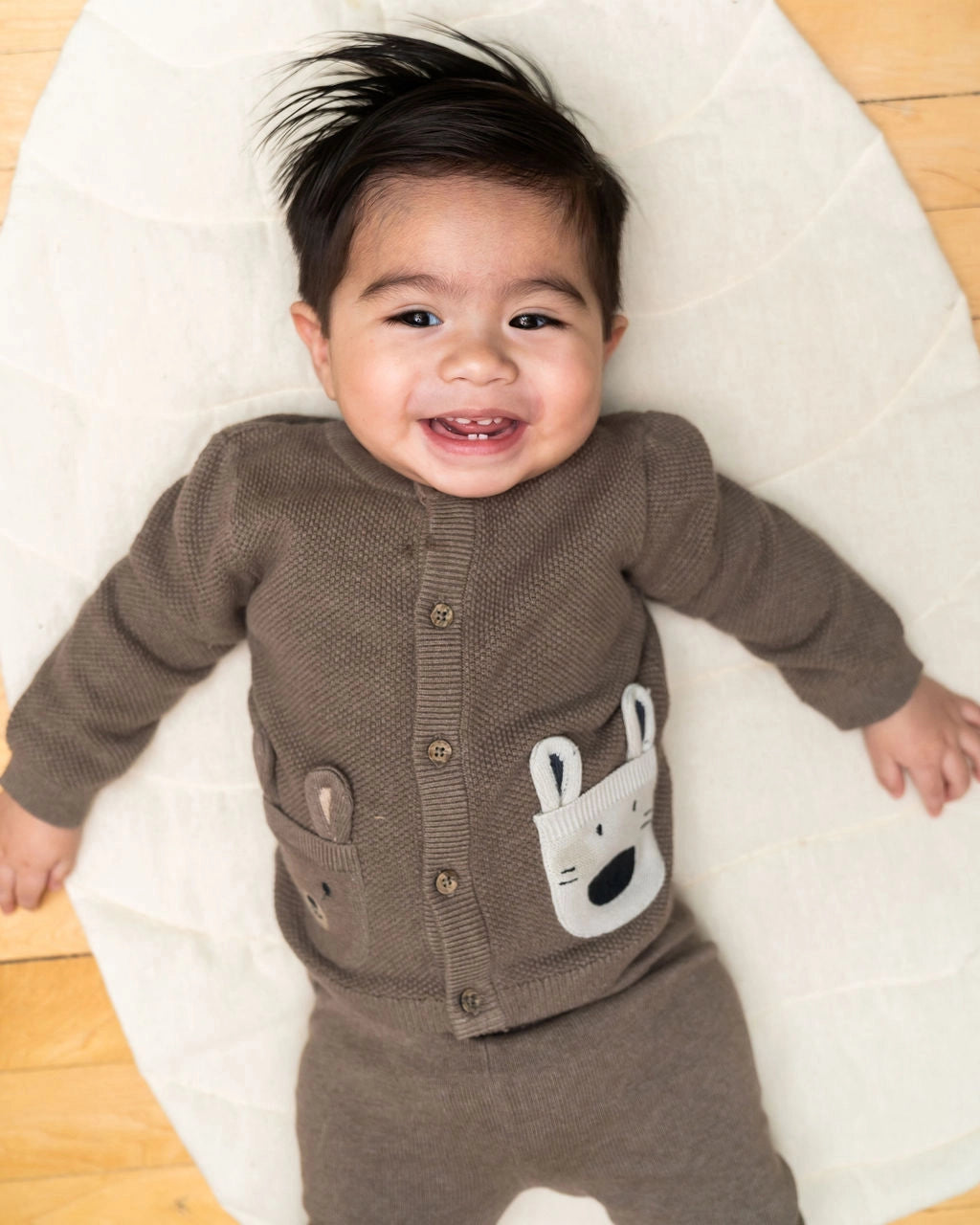 Gender Neutral Animal Pocket Baby Cardigan