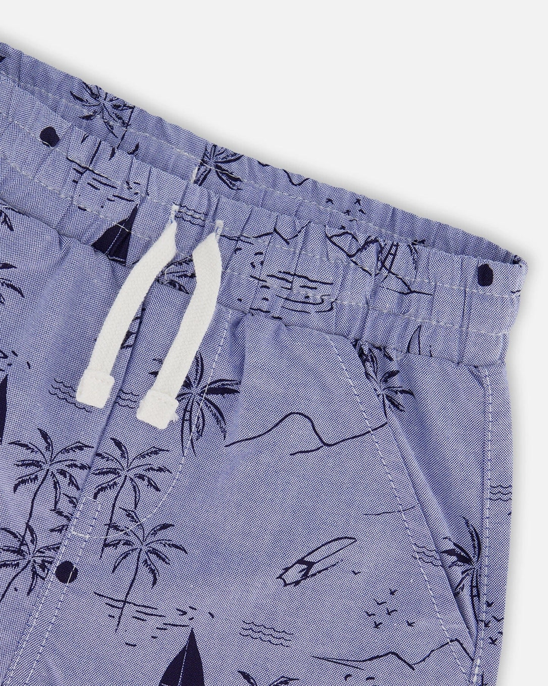 Printed Chambray Shorts - Online Only