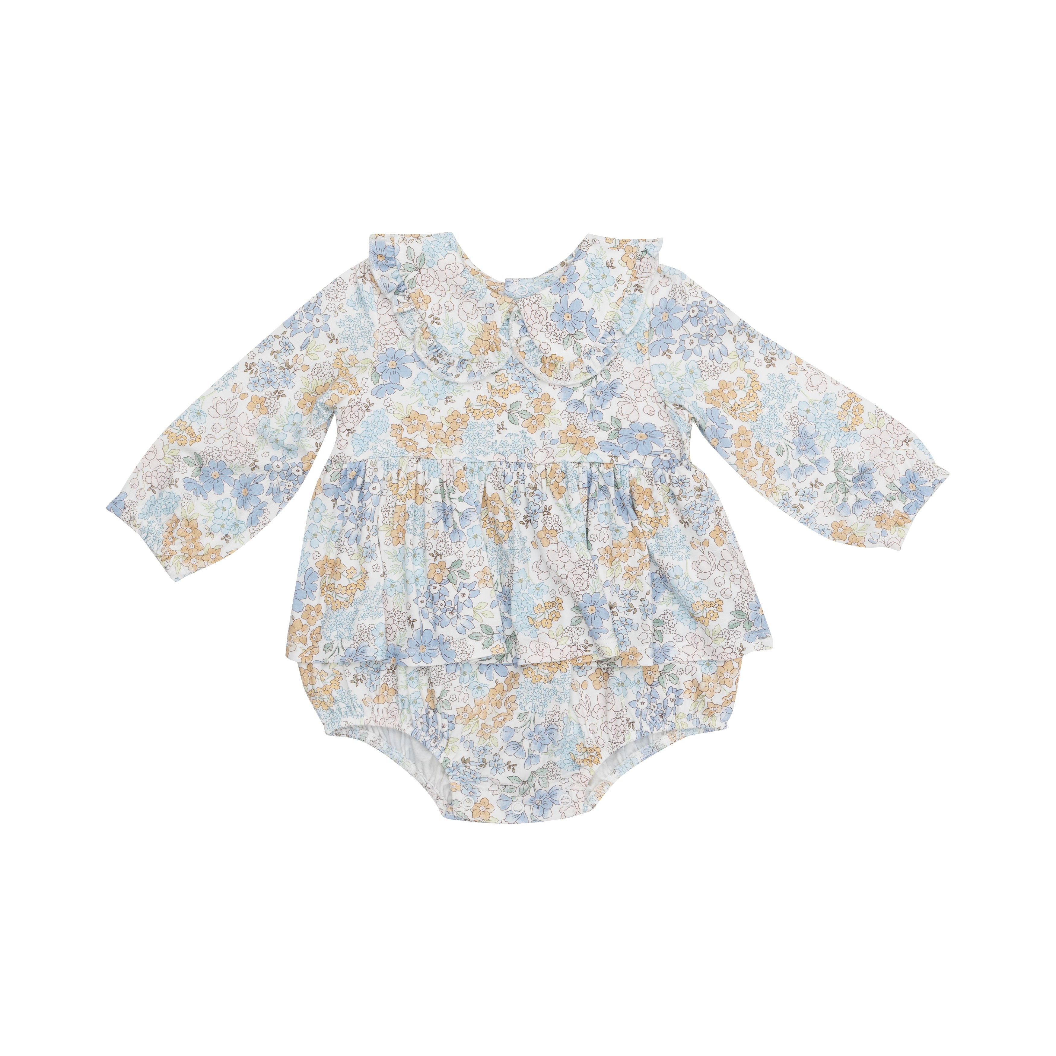 Baby Floral Ruffled Bubble 