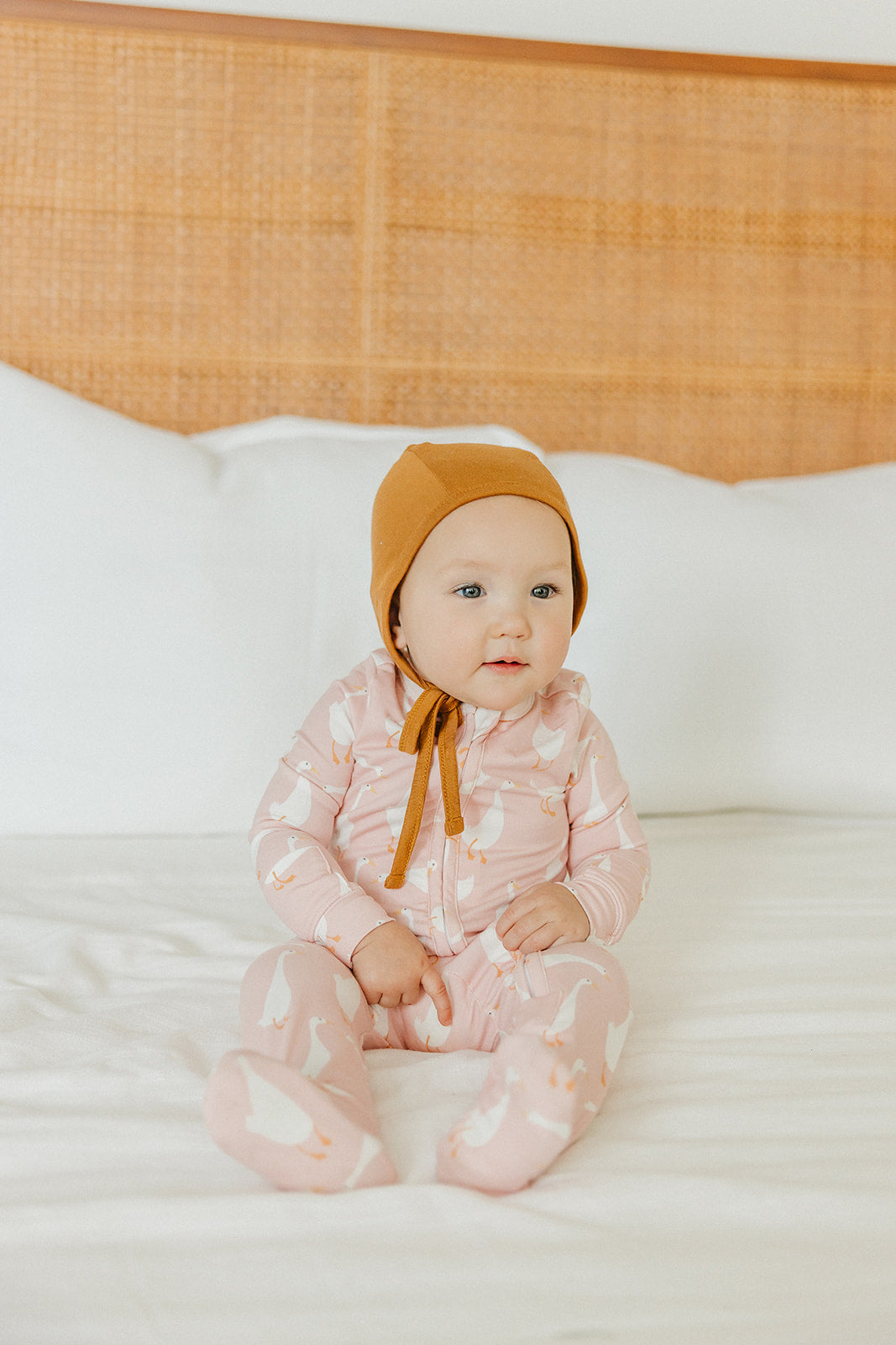 Baby Girl Goose Print Footie