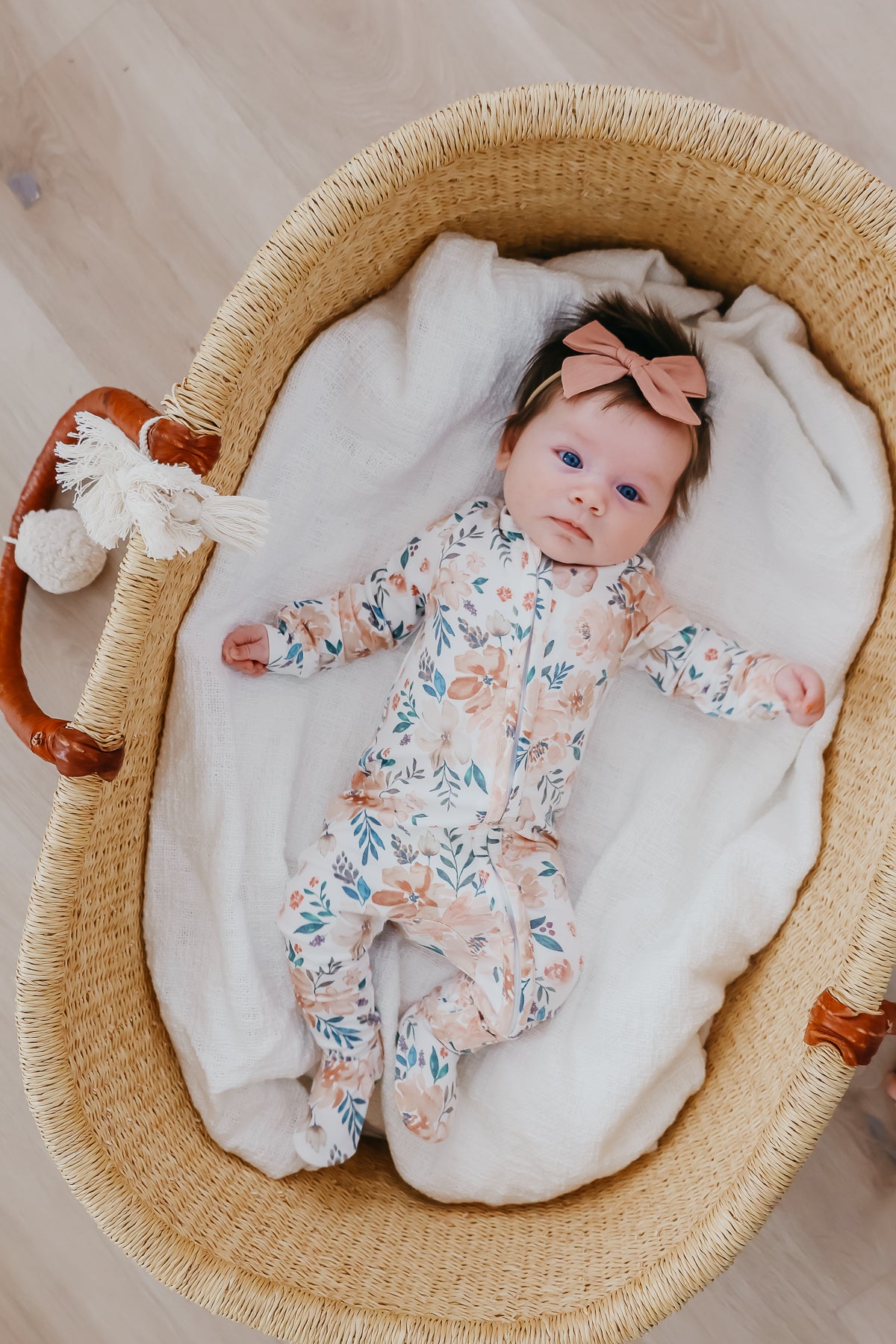 Baby Girl Soft Floral 2 Way Zip Pajama