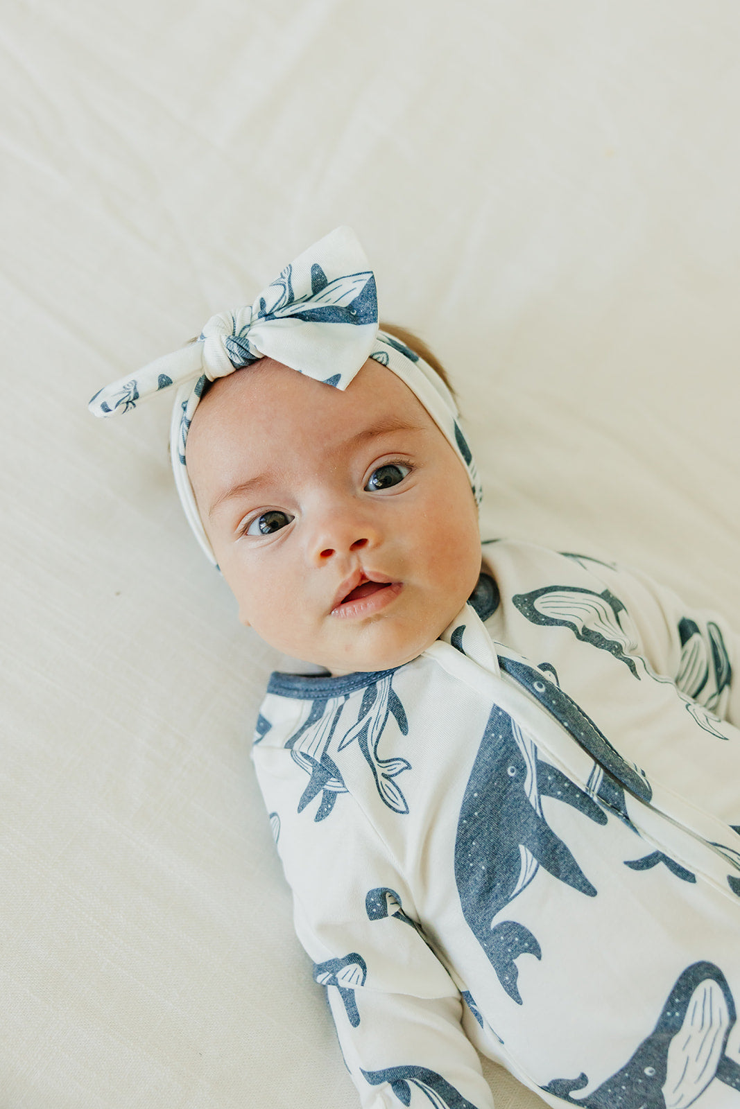 Boys and Girls Whale Printed Footie