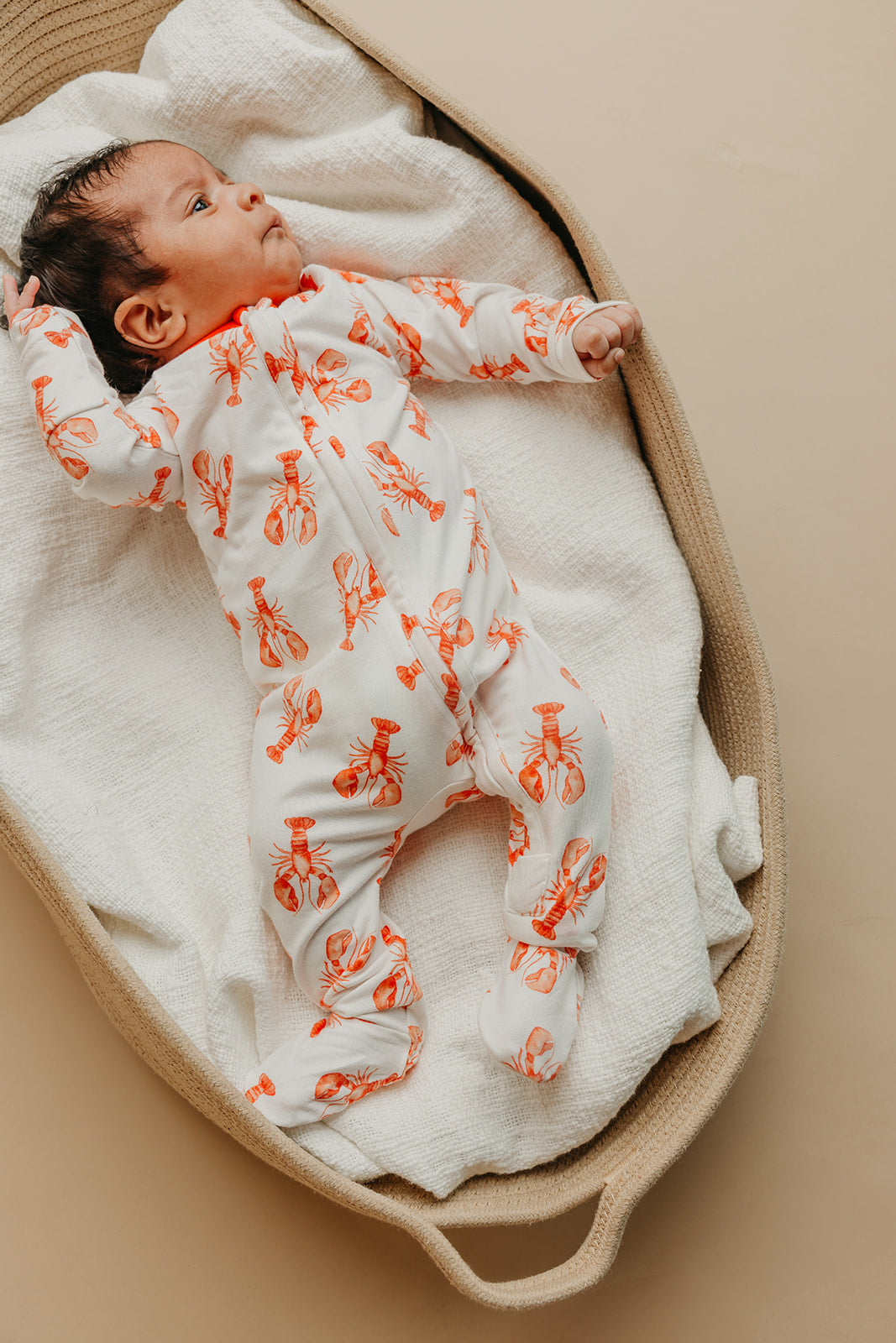 Lobster Print 2-Way Zipper Footie