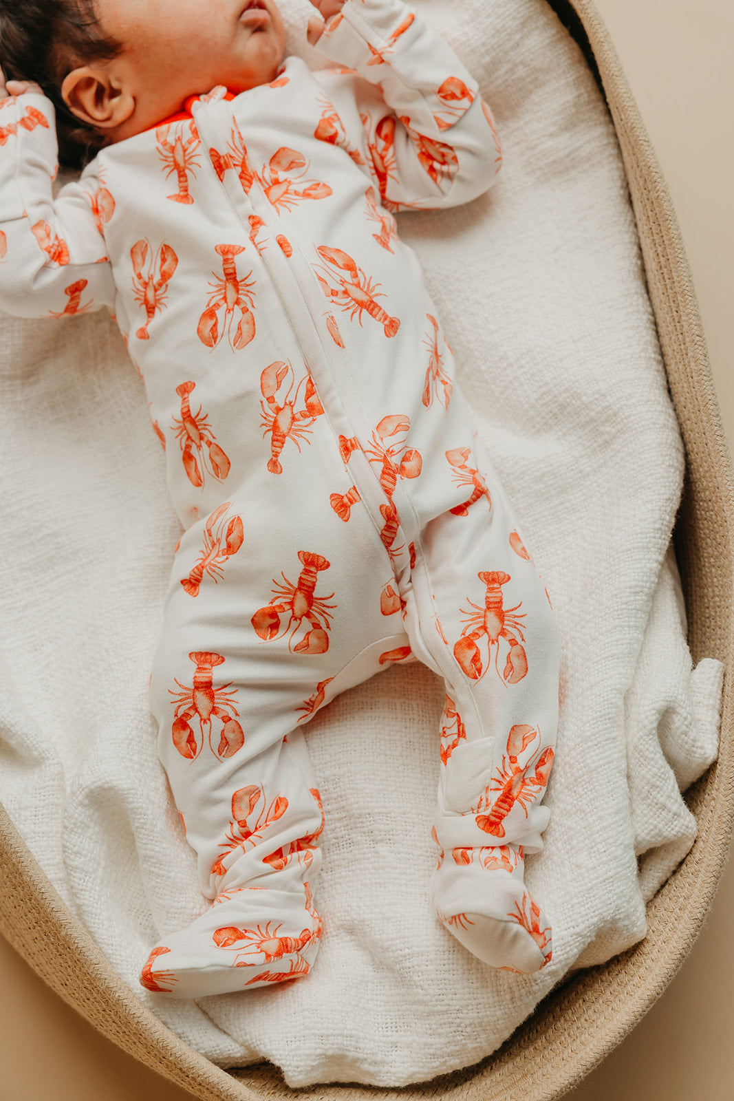 Lobster Print 2-Way Zipper Footie