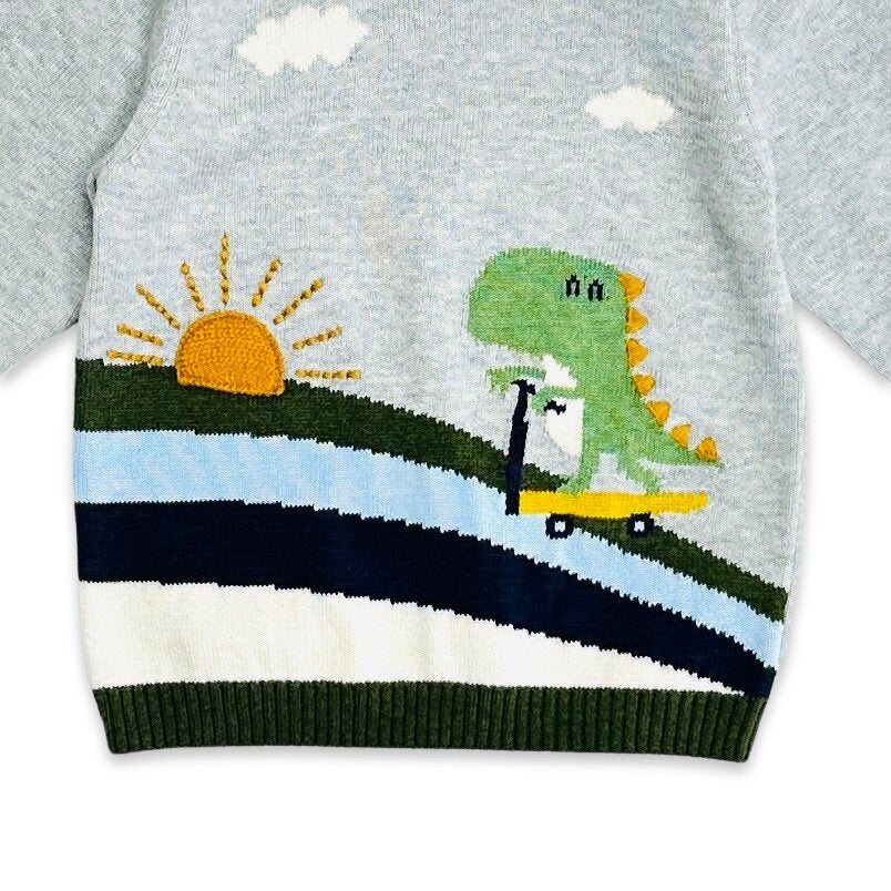 Dinosaur knit organic sweater sun