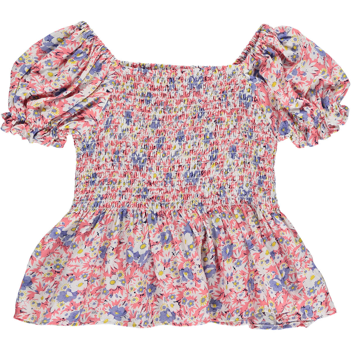 Girl's Peplum Top Pink Floral