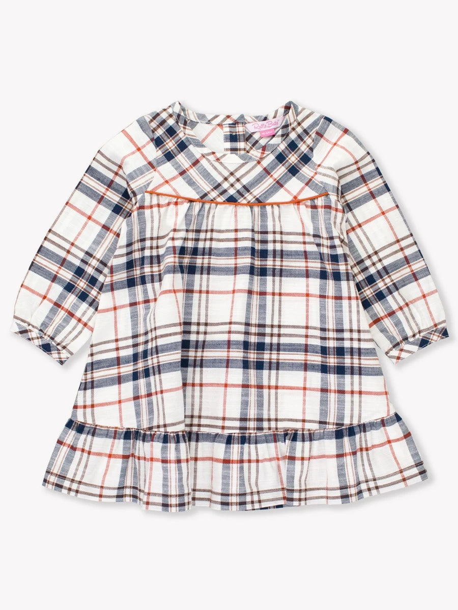 Girls Plaid Long Sleeve Dress